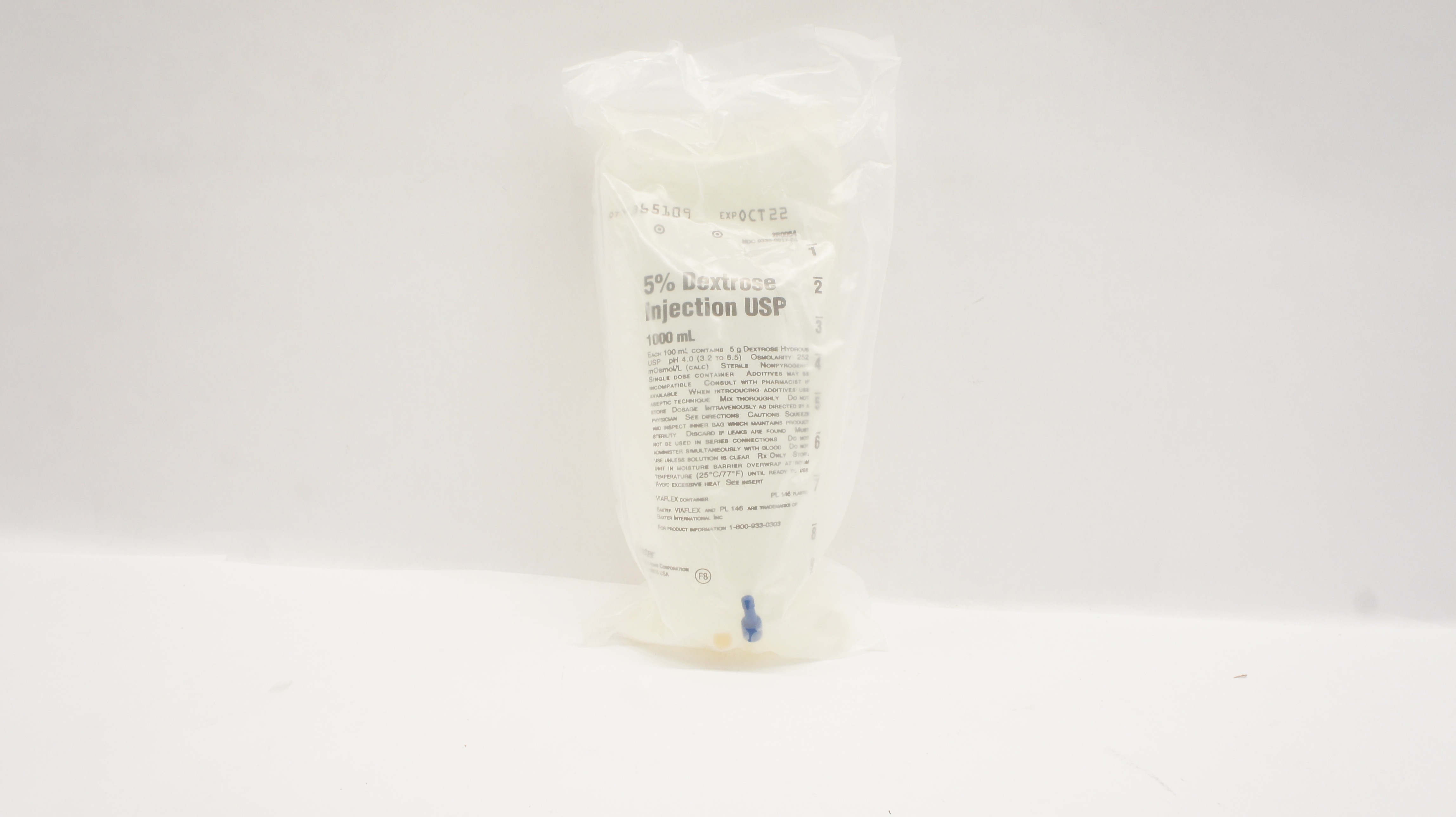 Baxter 2B0064 5% Dextrose Injection USP 1000mL