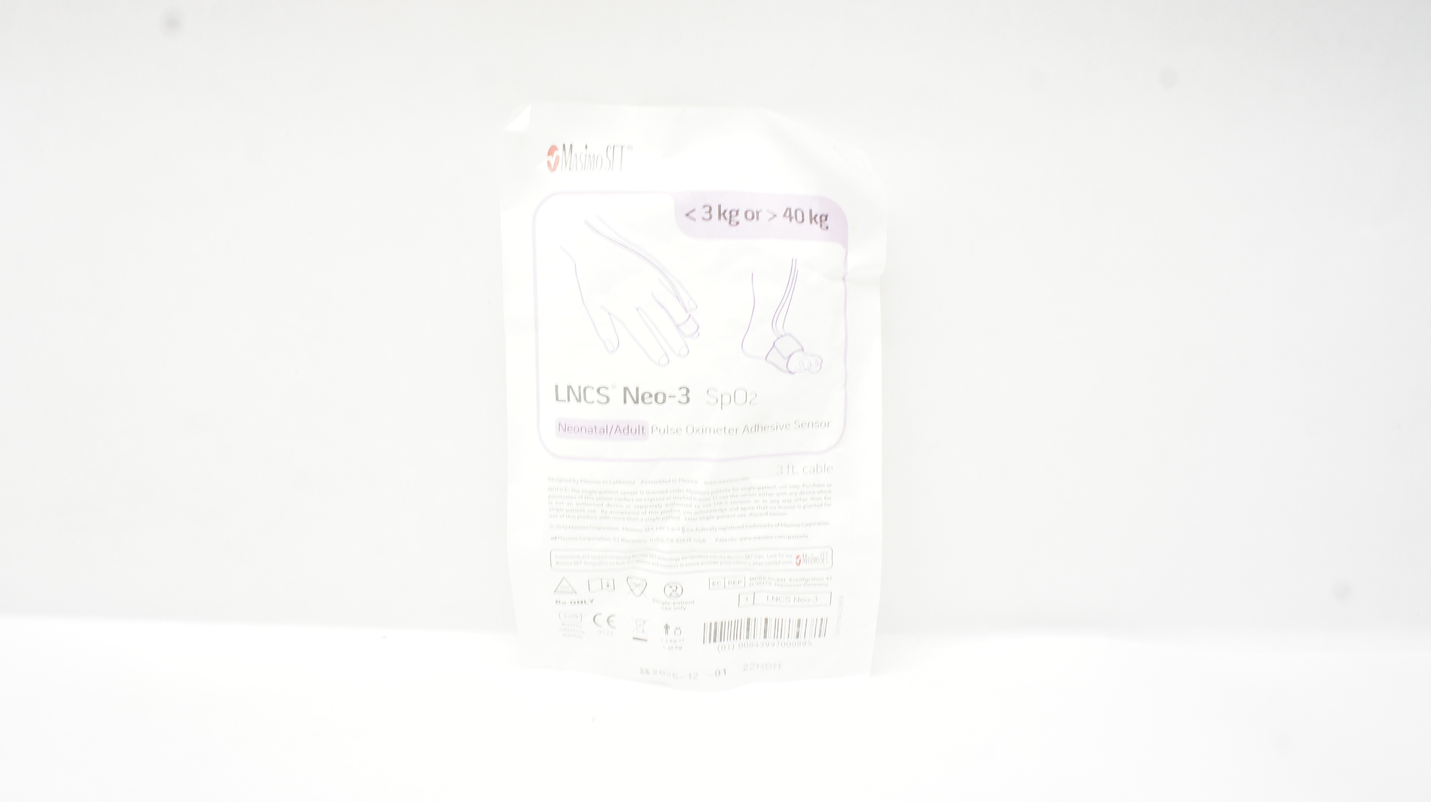 MasimoSet 2320 LNCS Neo-3 SpO₂ Pulse Oximeter Adhesive Sensor <3kg or > 40kg