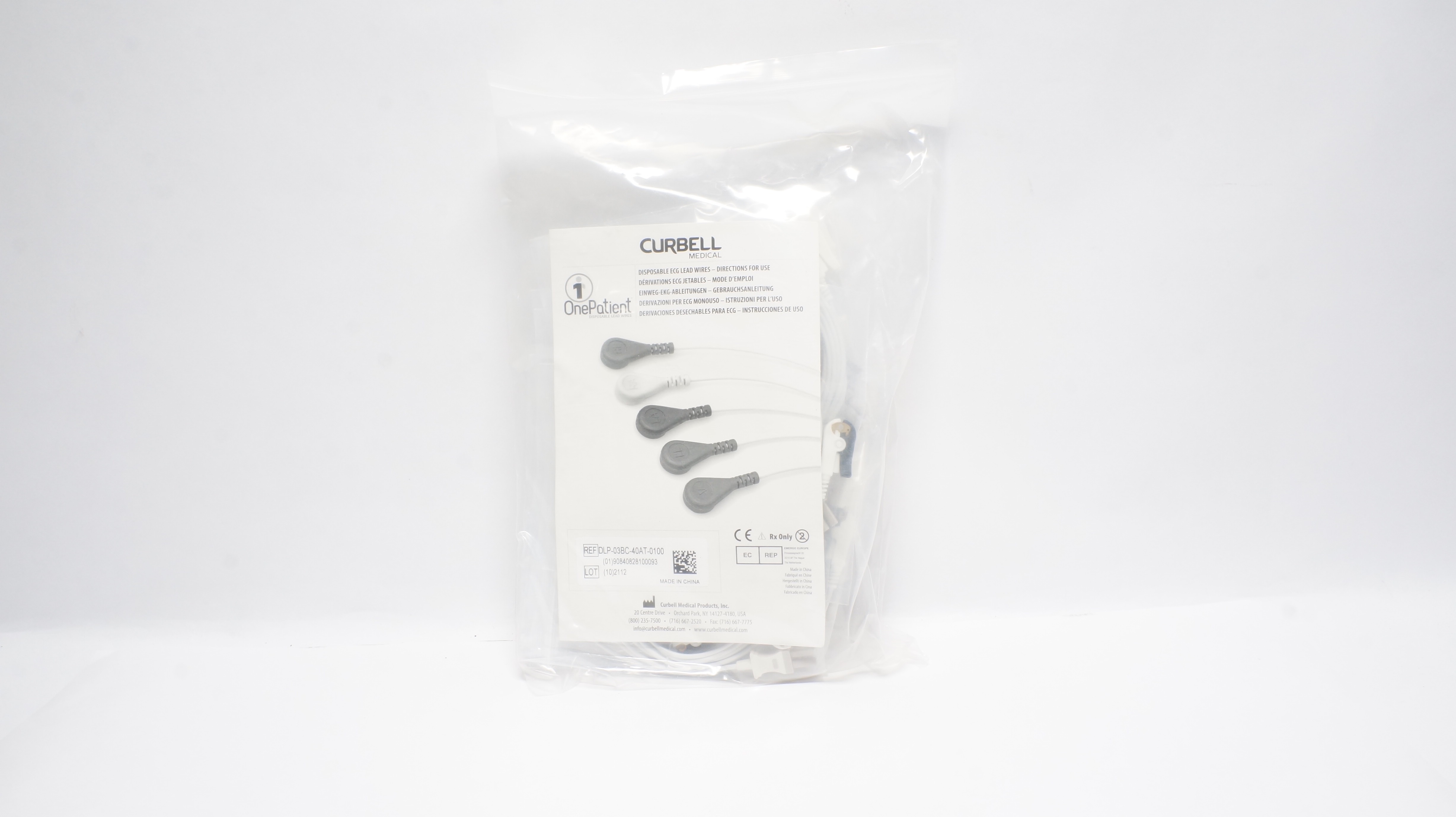 Curbell Medical DLP-03BC-40AT-0100 OnePatient Disposable ECG Lead Wires