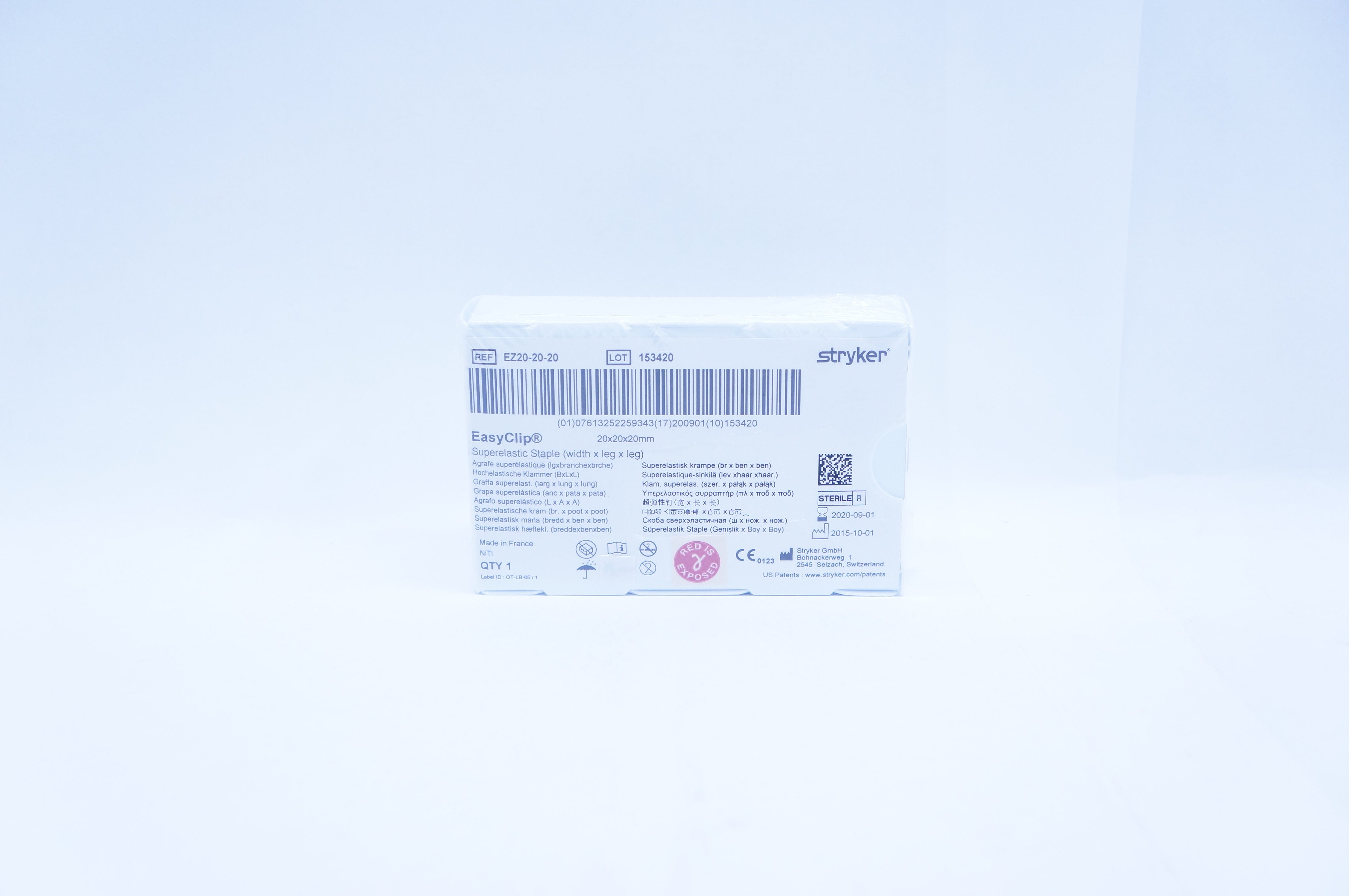 Stryker EZ20-20-20 EasyClip Superelastic Staple 20 x 20 x 20mm (x)