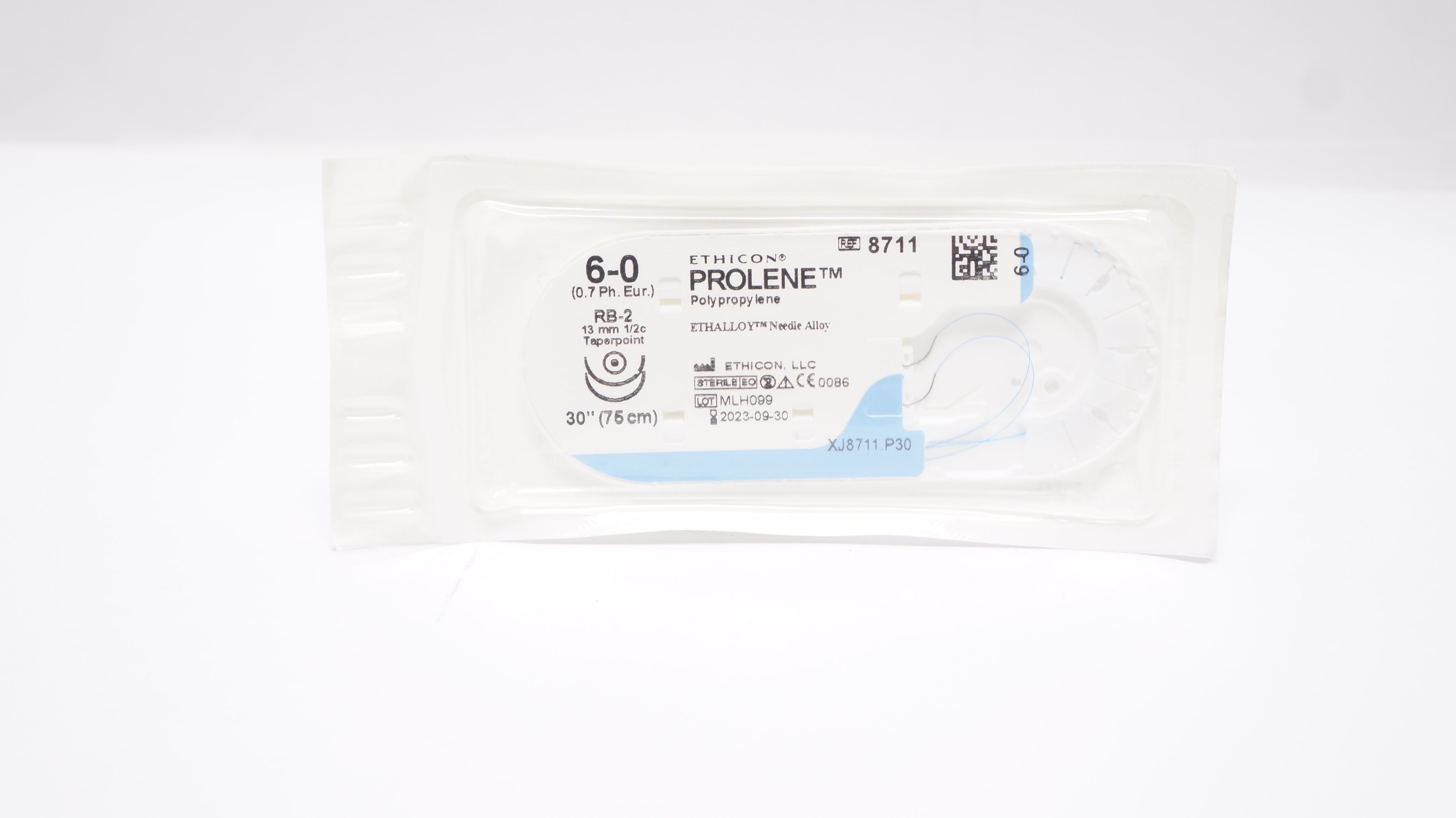 Ethicon 8711 6-0 PROLENE Polypropylene Stre RB-2 13mm 1/2c Taper, 30inch (x)