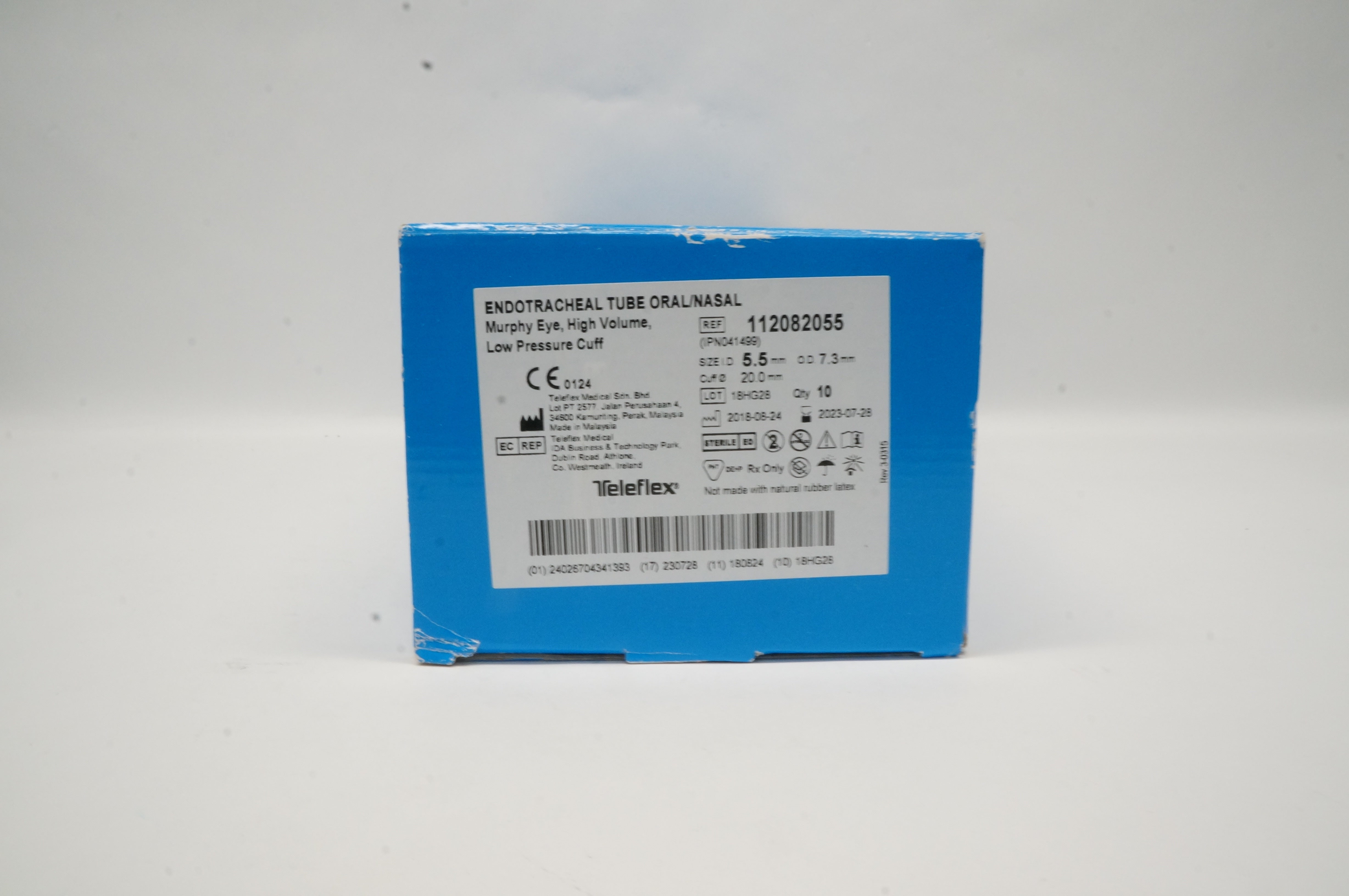 Teleflex 112082055 Endotracheal Tube Oral/Nasal 5.5 x 7.3 x 20.0mm - Box of 10