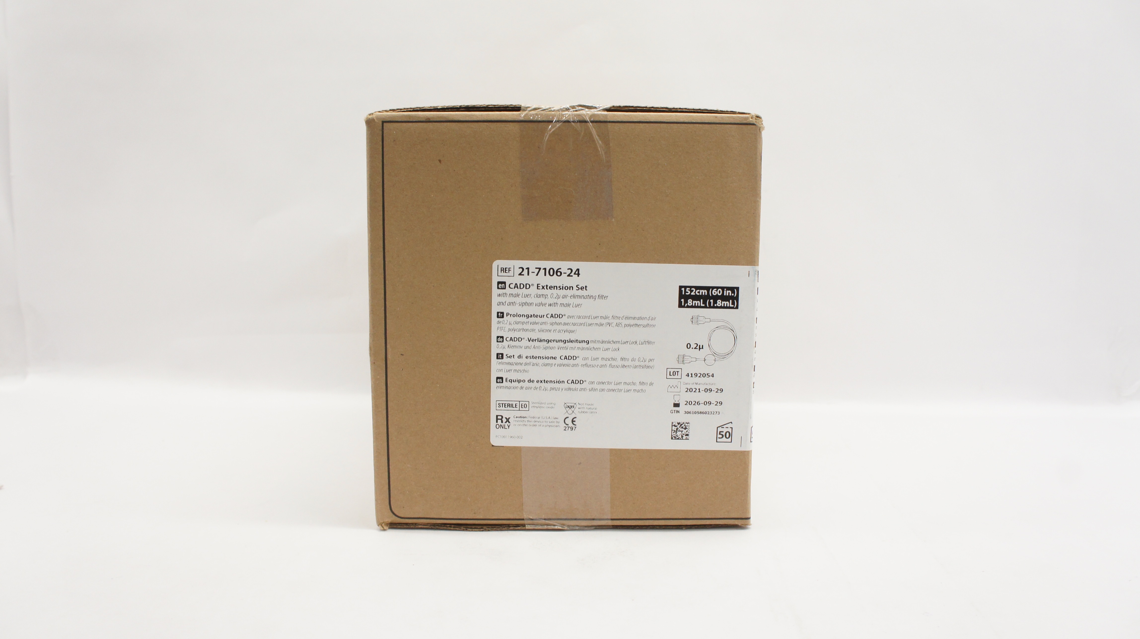 Smiths Medical 21-7106-24 CADD Extension Set 60inch x 1.8mL-Box of 50