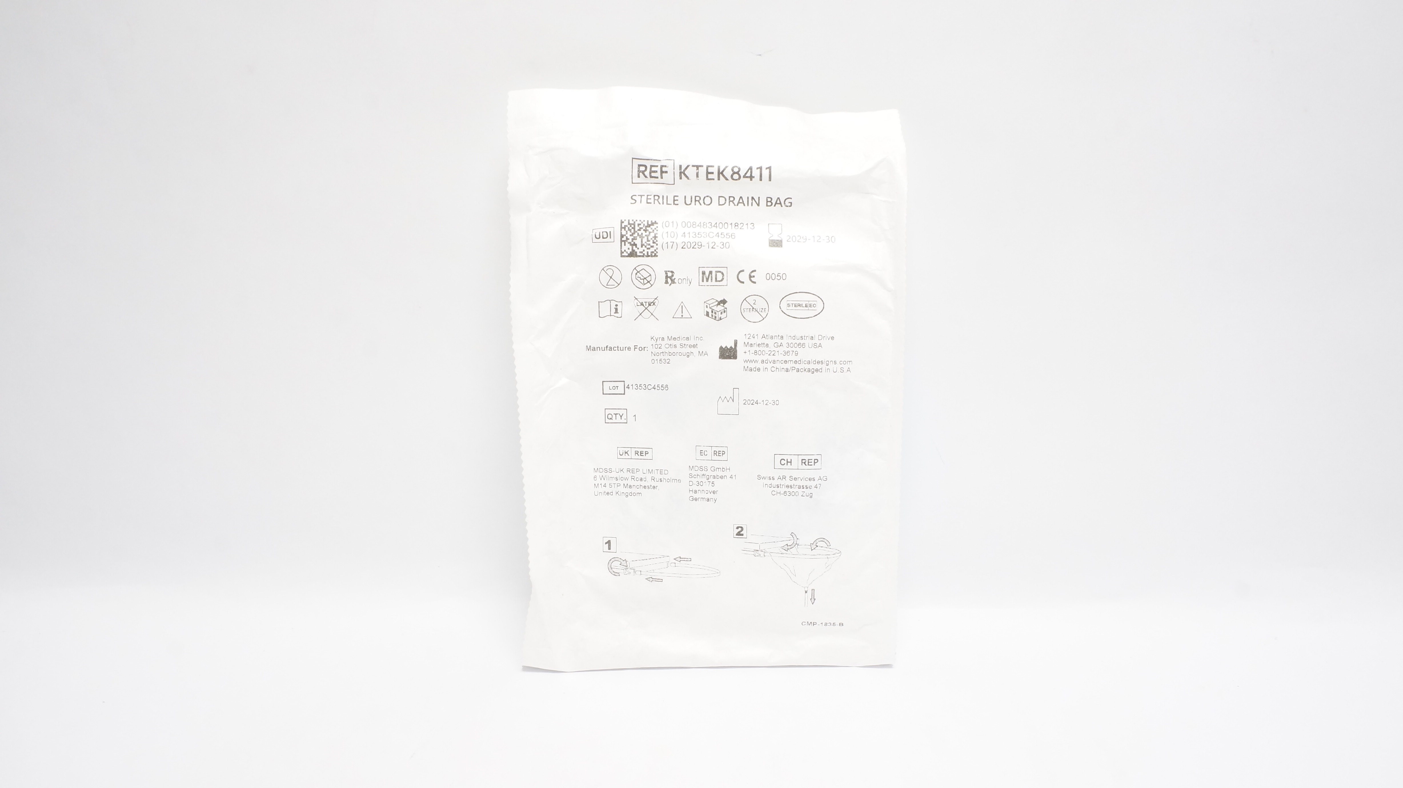 Kyra Medical KTEK8411 Sterile Uro Drain Bag