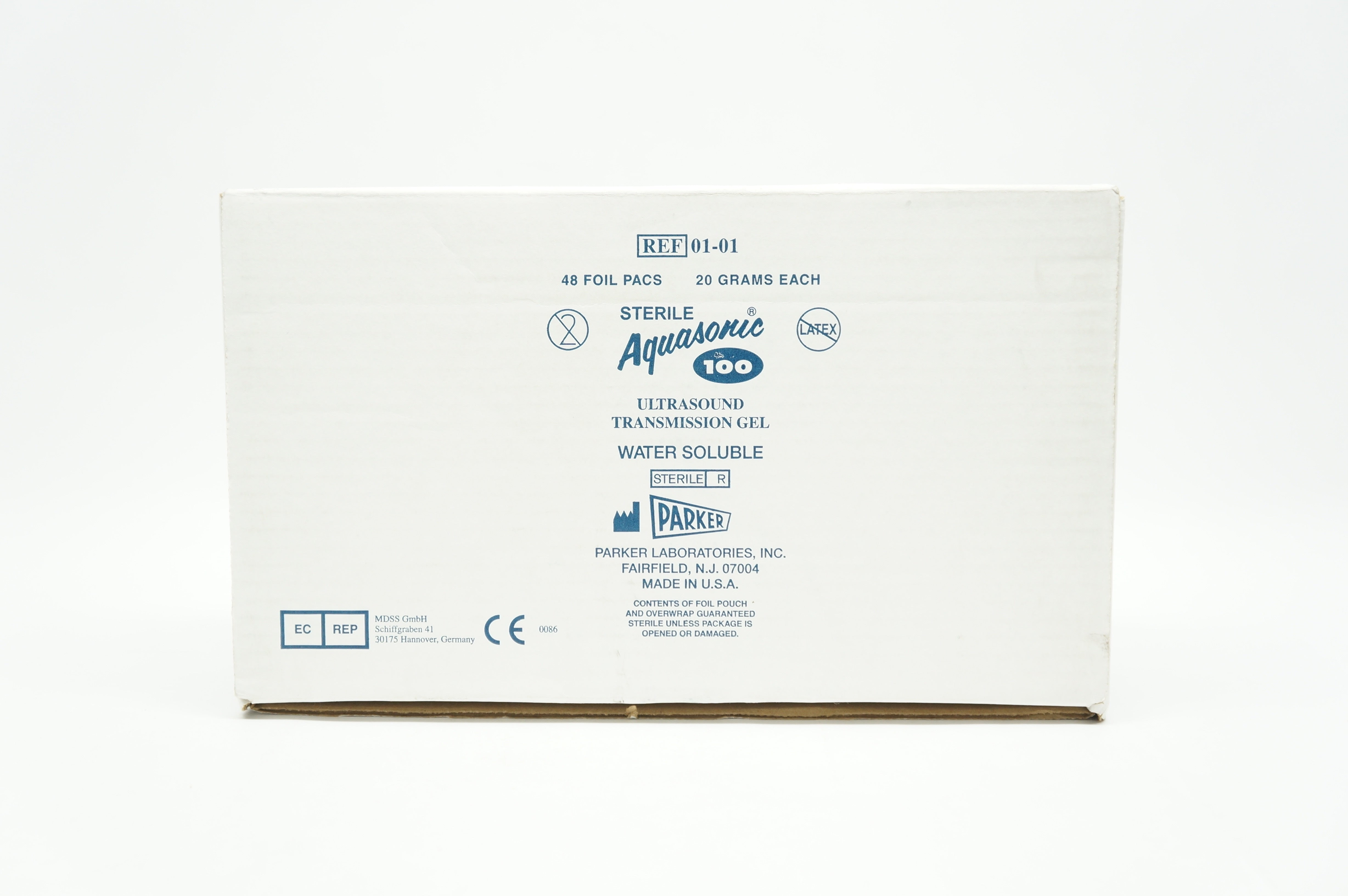 Parker 01-01 Sterile Aquasonic Ultrasound Transmission Gel (x) - Box of 39