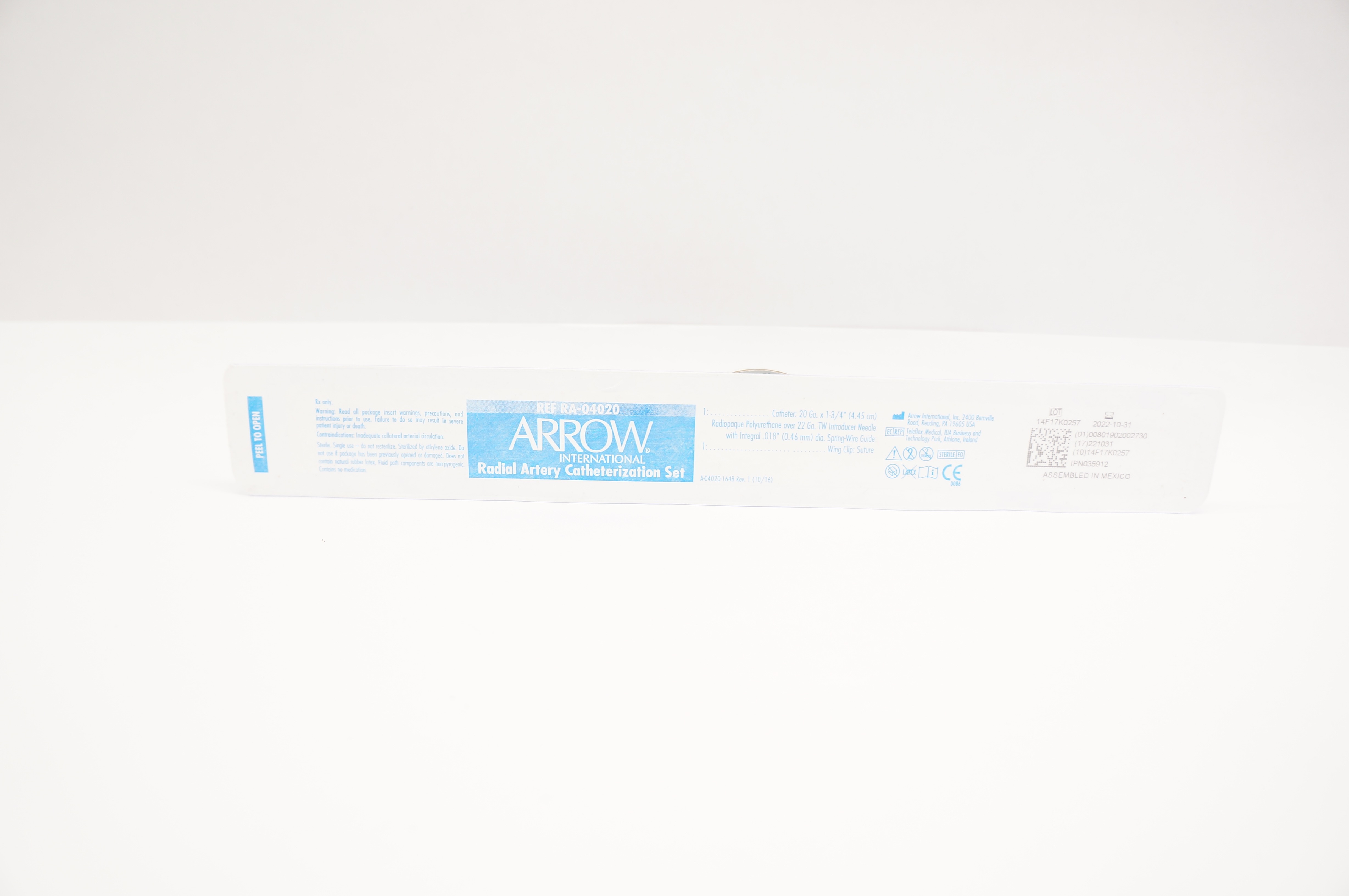 Arrow RA-04020 Radial Artery Catheterization Set 20Ga x 1-3/4 inch (x)