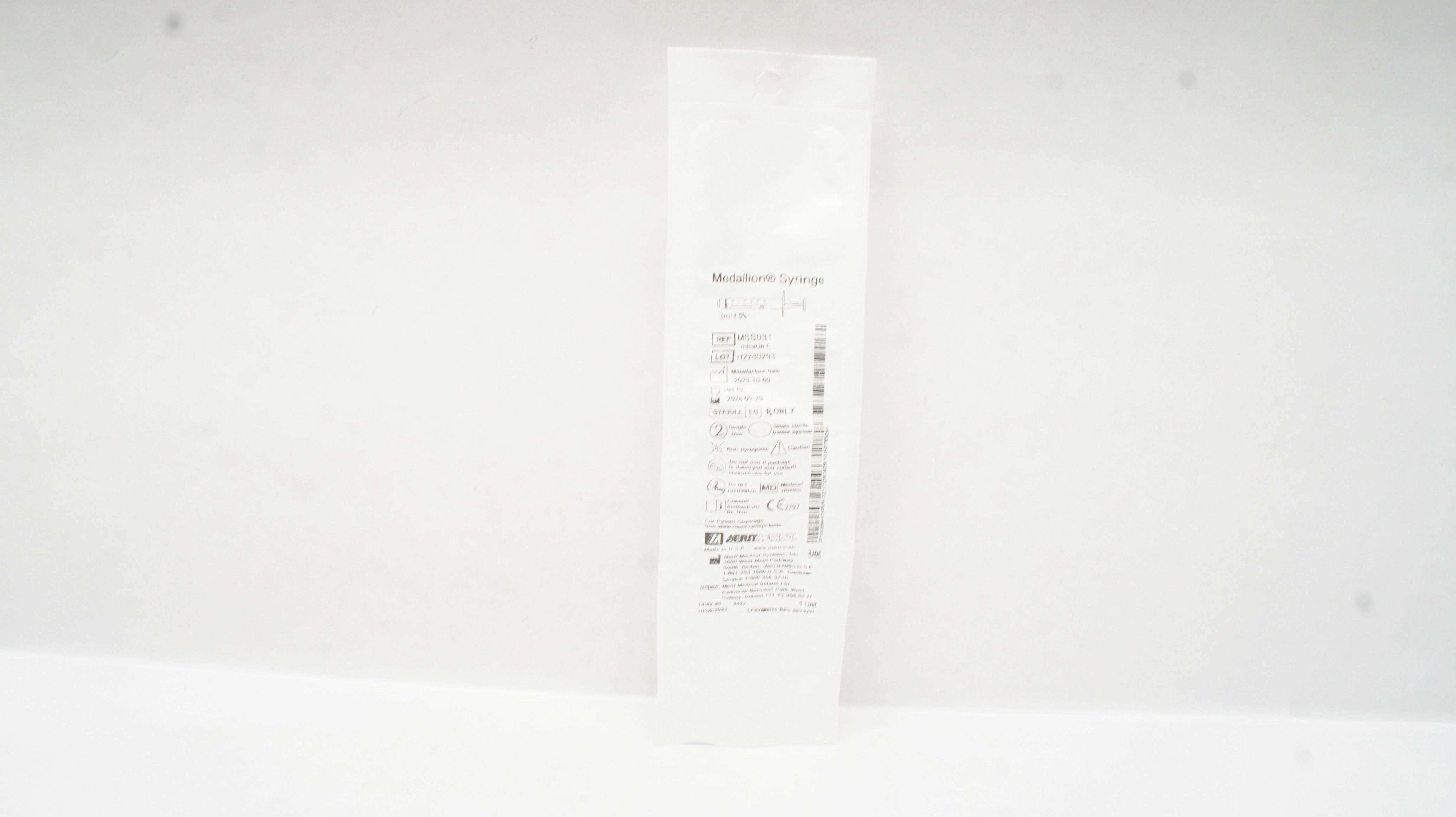 MeritMedical MSS031 Medallion Syringe 3mL ± 5%