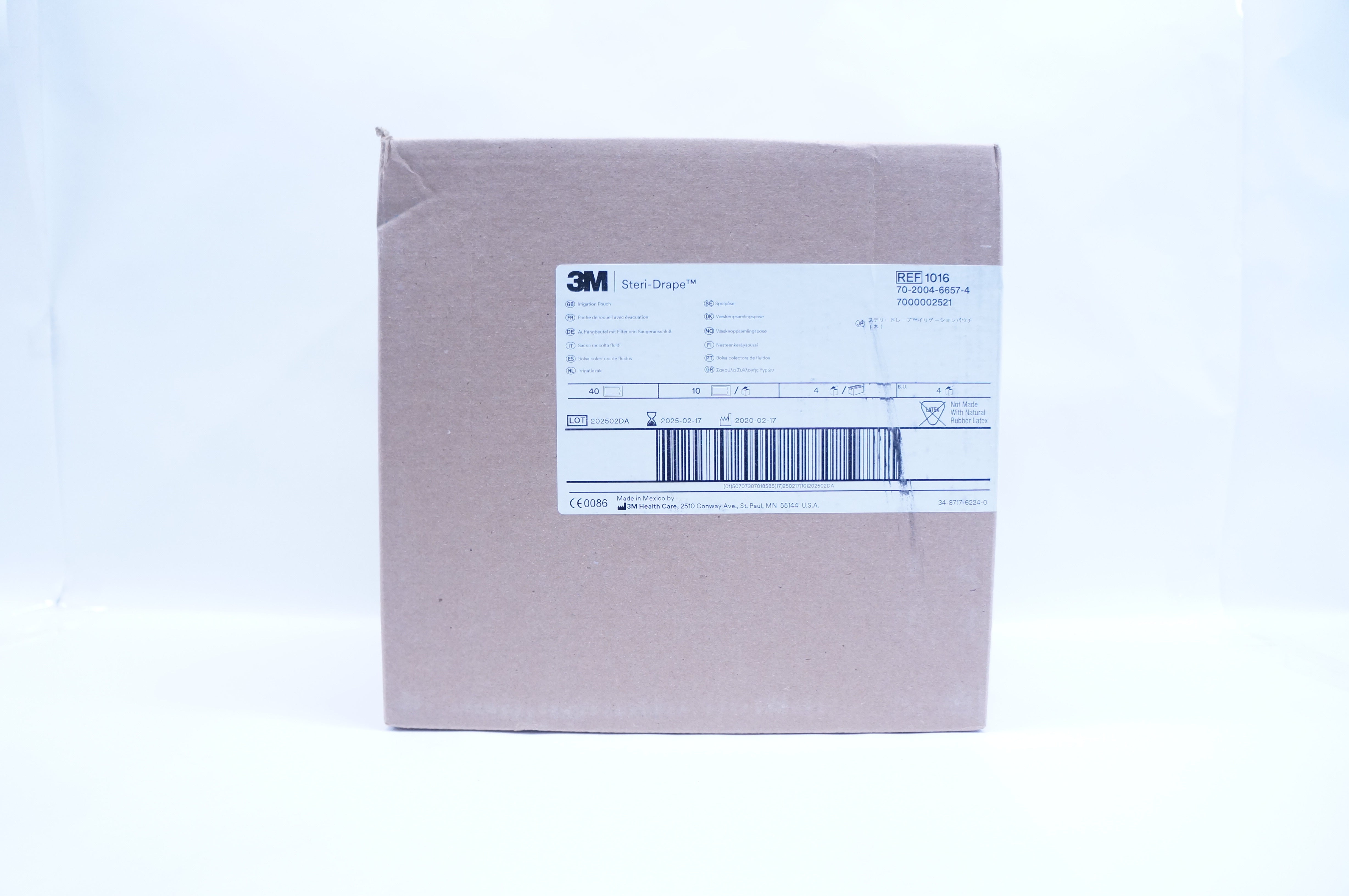 3M 1016 Steri-Drape Irrigation Pouch - Box of 40