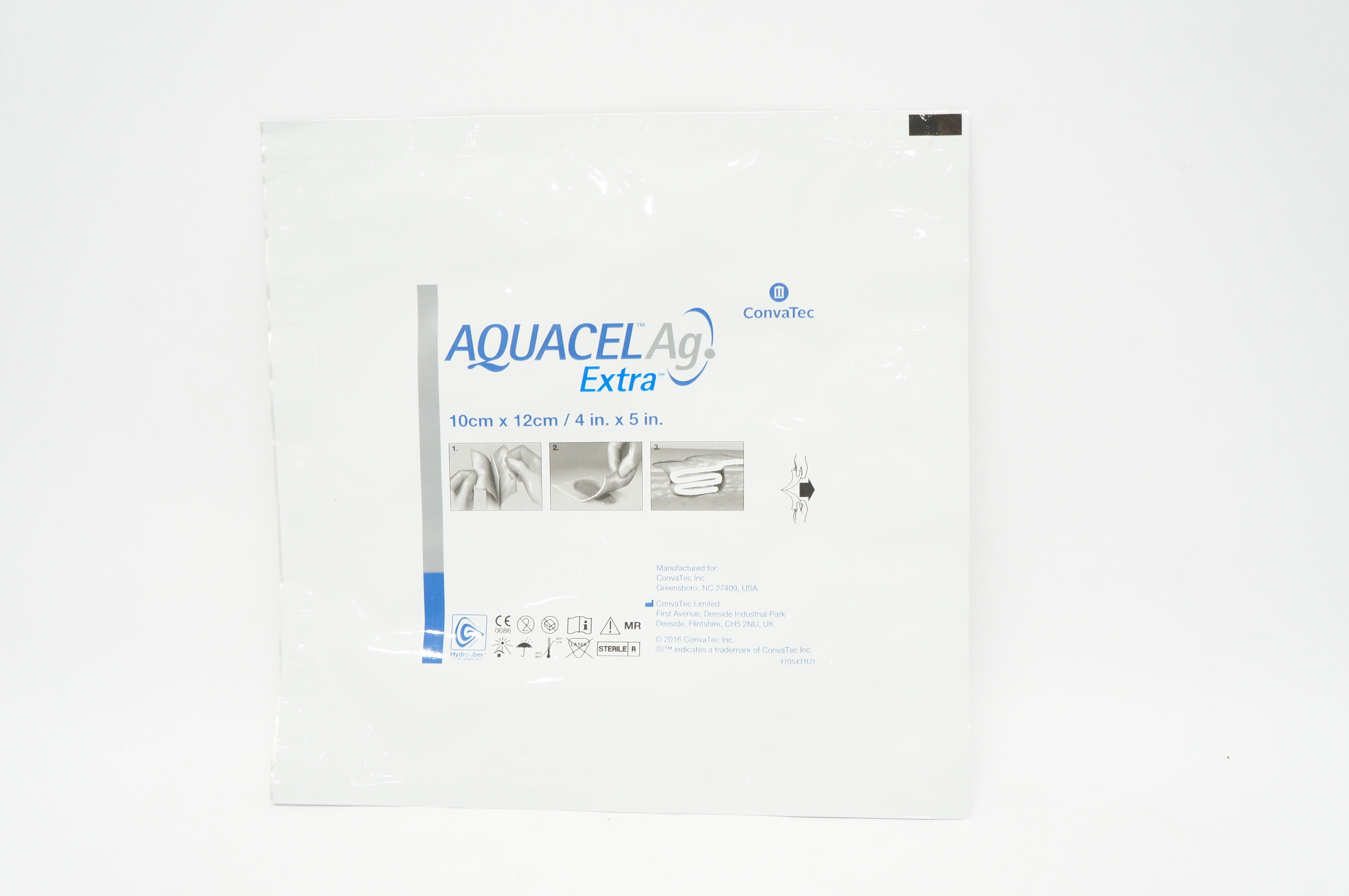 ConvaTec Aquacel Ag Extra Hydrofiber Dressing 4inch x 5inch (x)