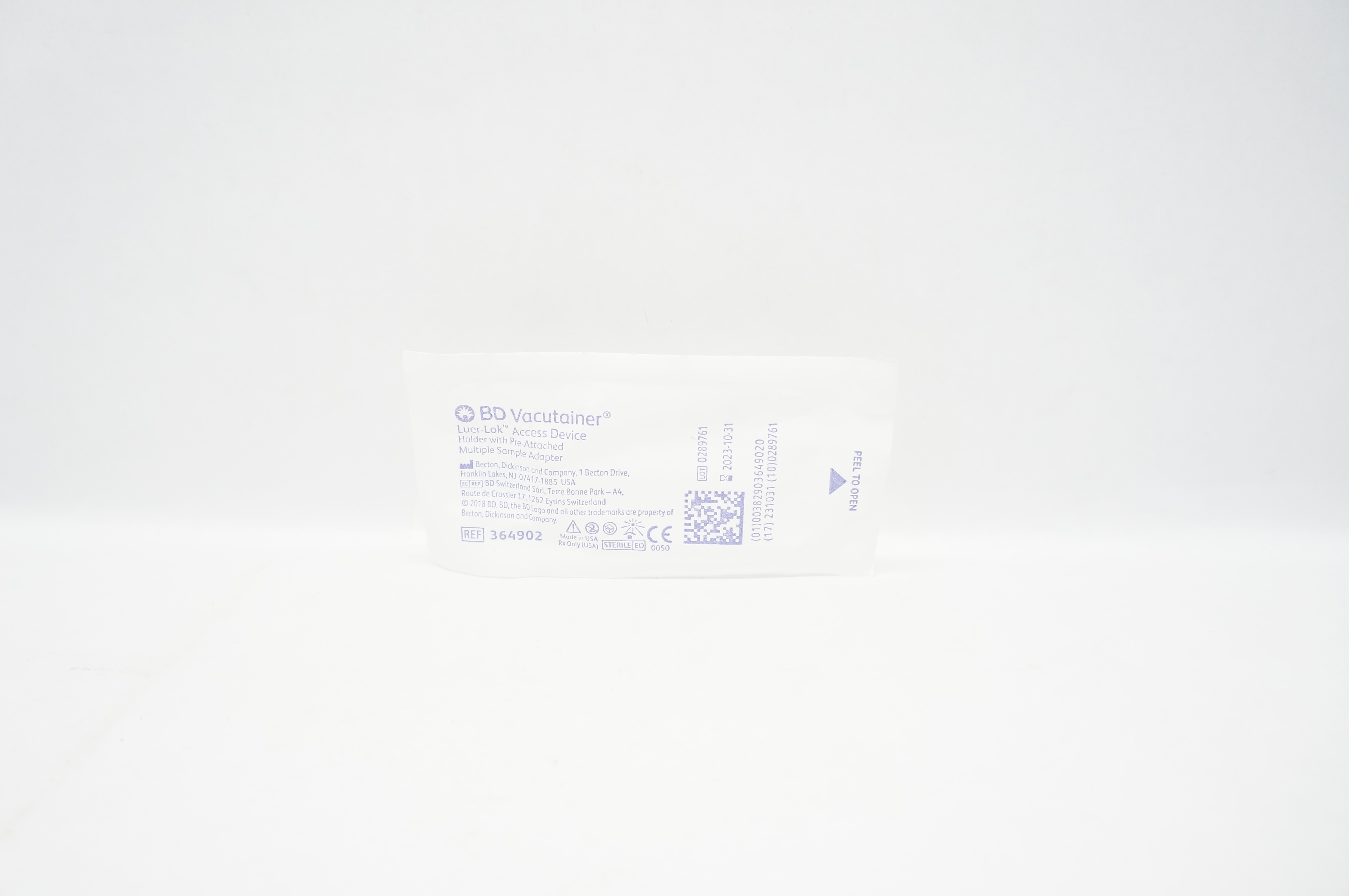 BD 364902 Vacutainer Luer-Lok Access Device Holder with Multiple Sample Adapter