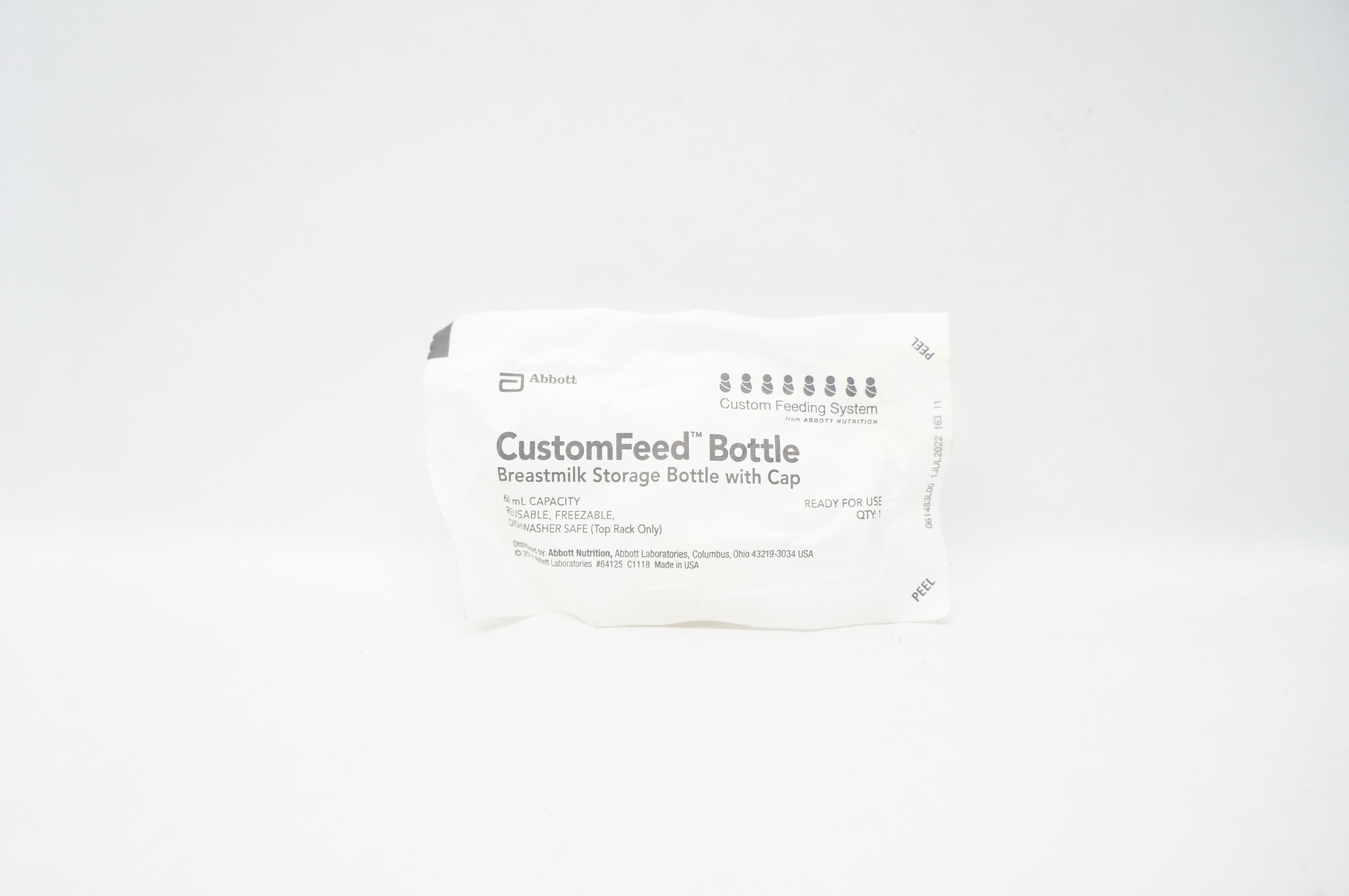 Abbott CustomFeed Breastmilk Storage Bottle With Cap 60 mL