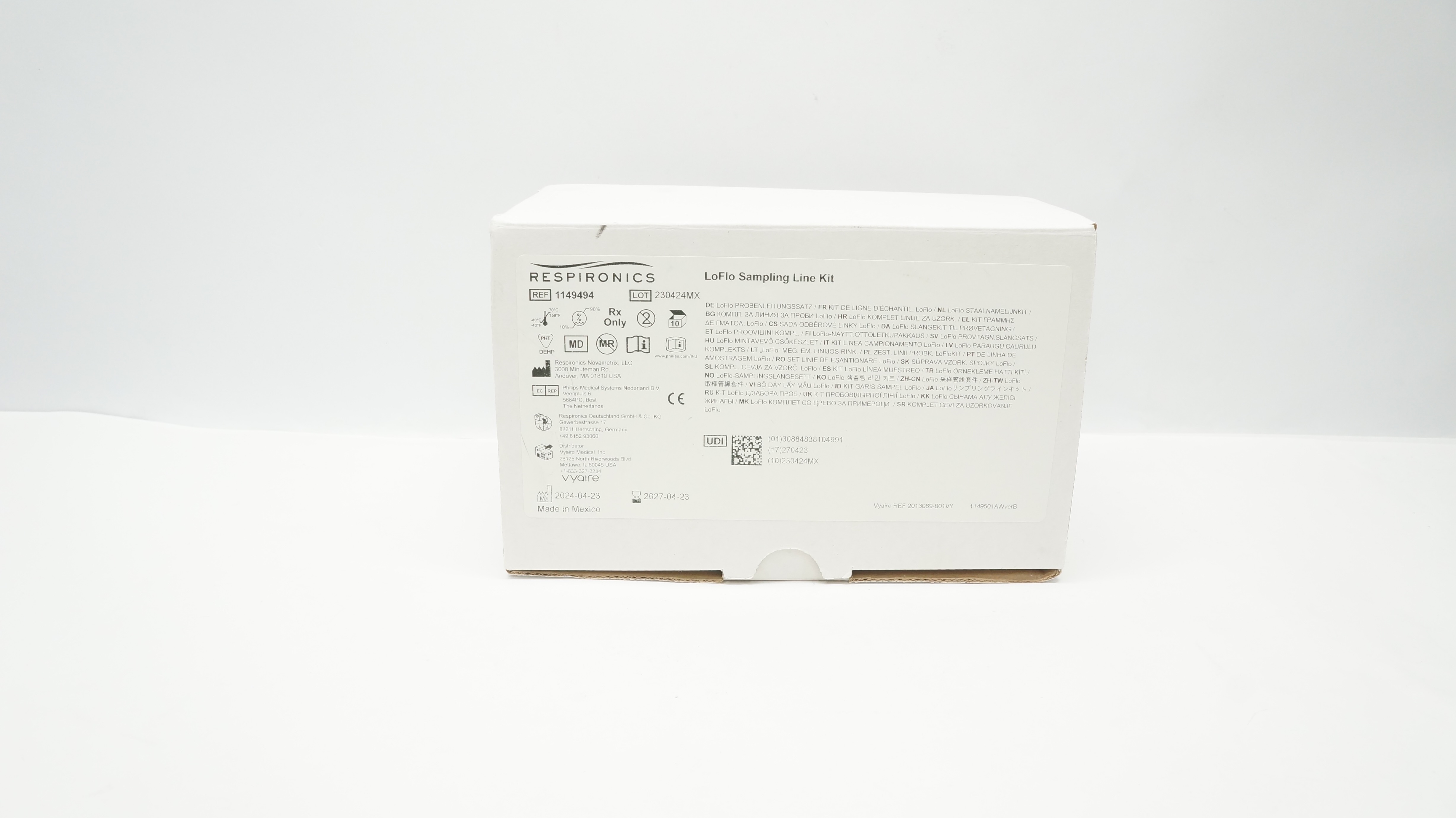 Respironics 1149494 Vyaire LoFlo Sampling Line Kit - Case of 8