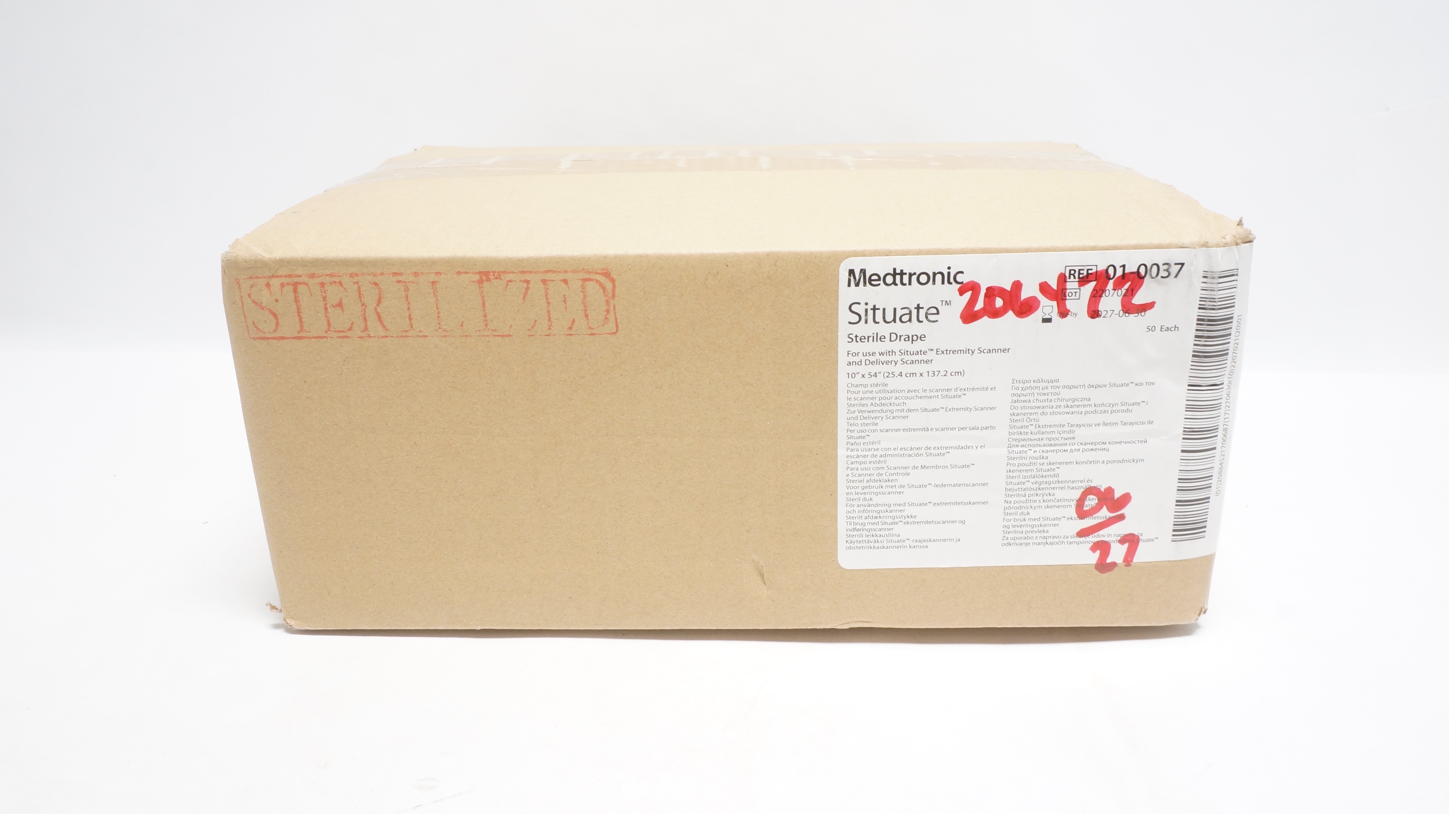 Medtronic 01-0037 Situate Sterile Drape 10In x 54In - Box of 50