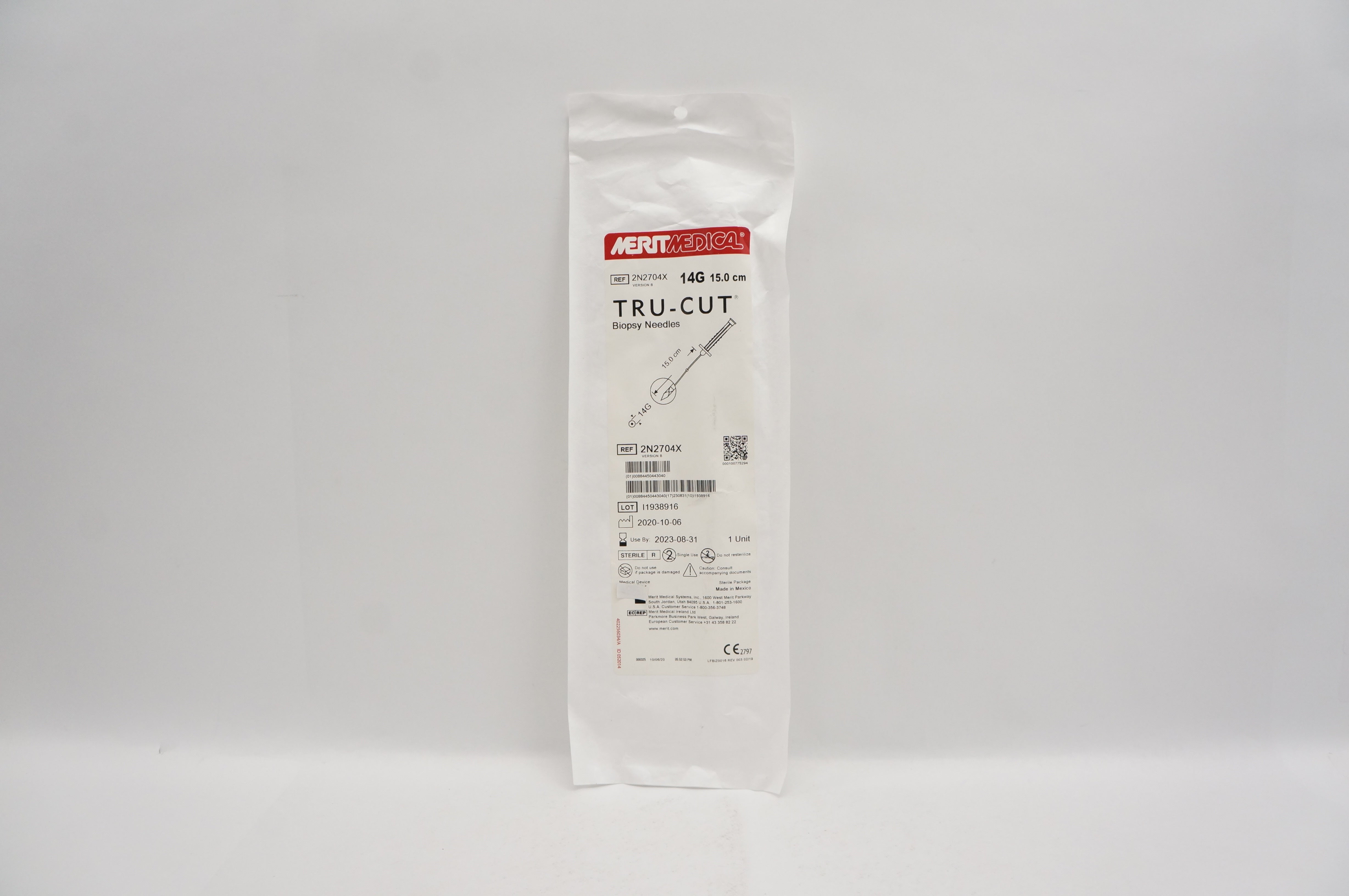 Merit Medical 2N2704X Tru-Cut Biopsy Ndles 14G x 15.0cm