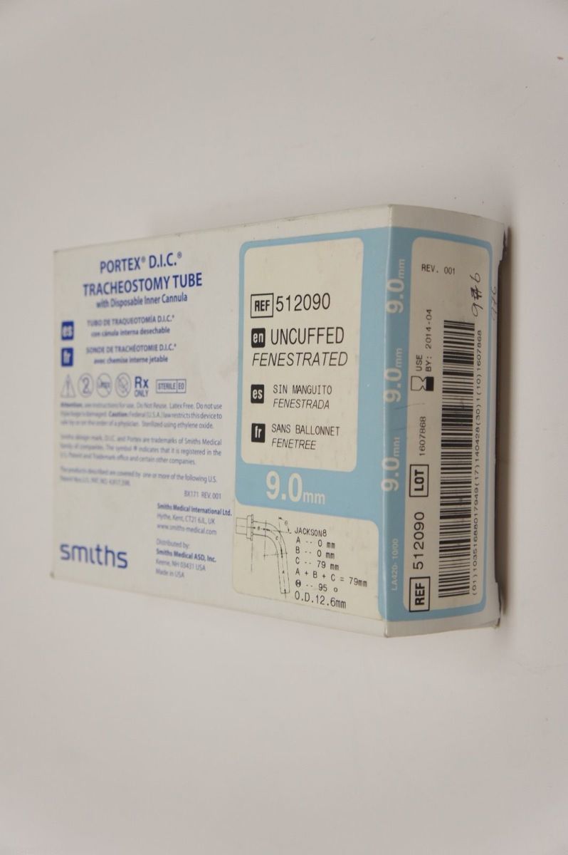 512090 ~ Smiths Trach Tube 9.0mm (x) 