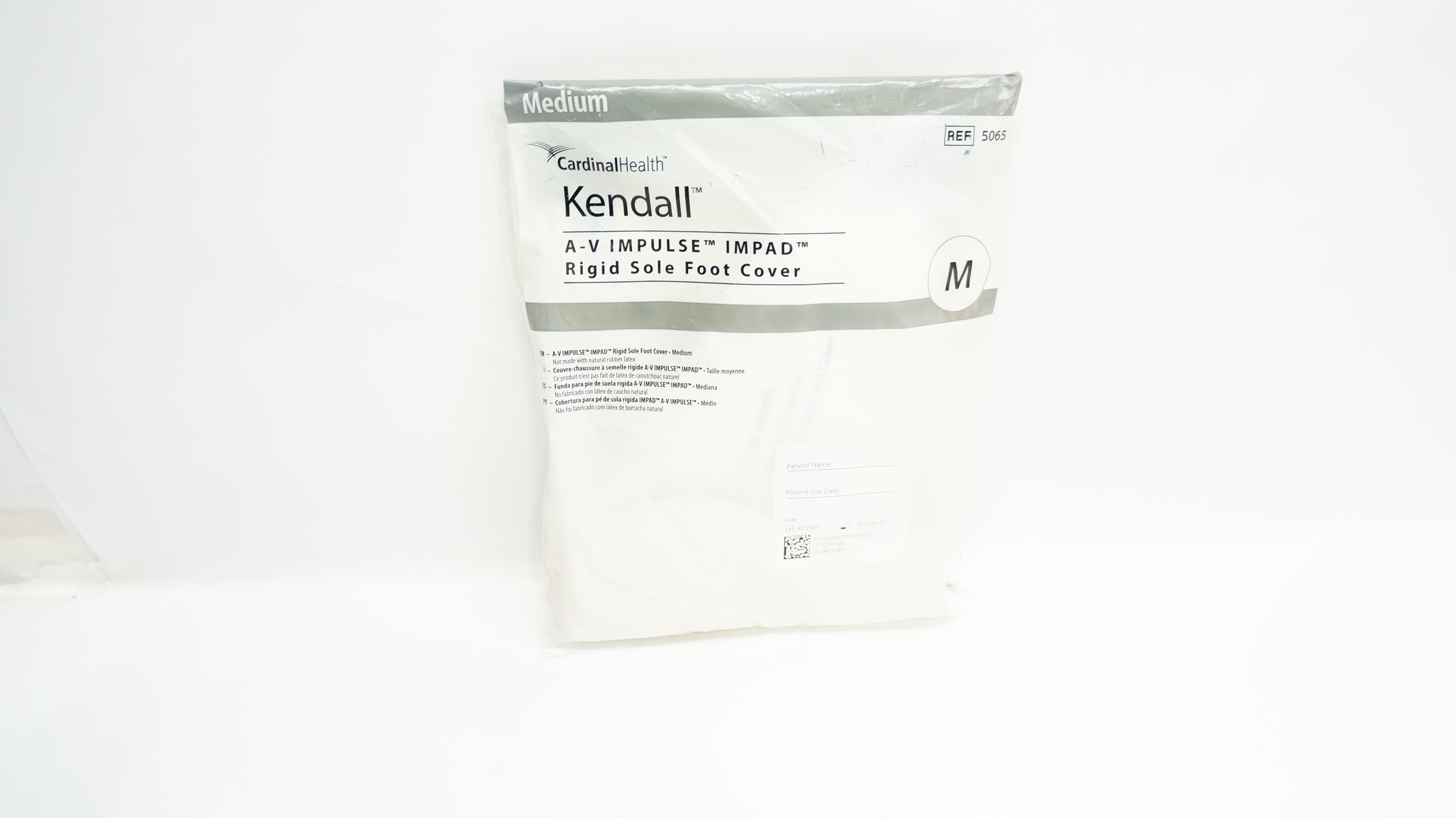 Cardinal Health 5065 Kendall A-V Impulse IMPAD Rigid Sole Foot Cover,Medium