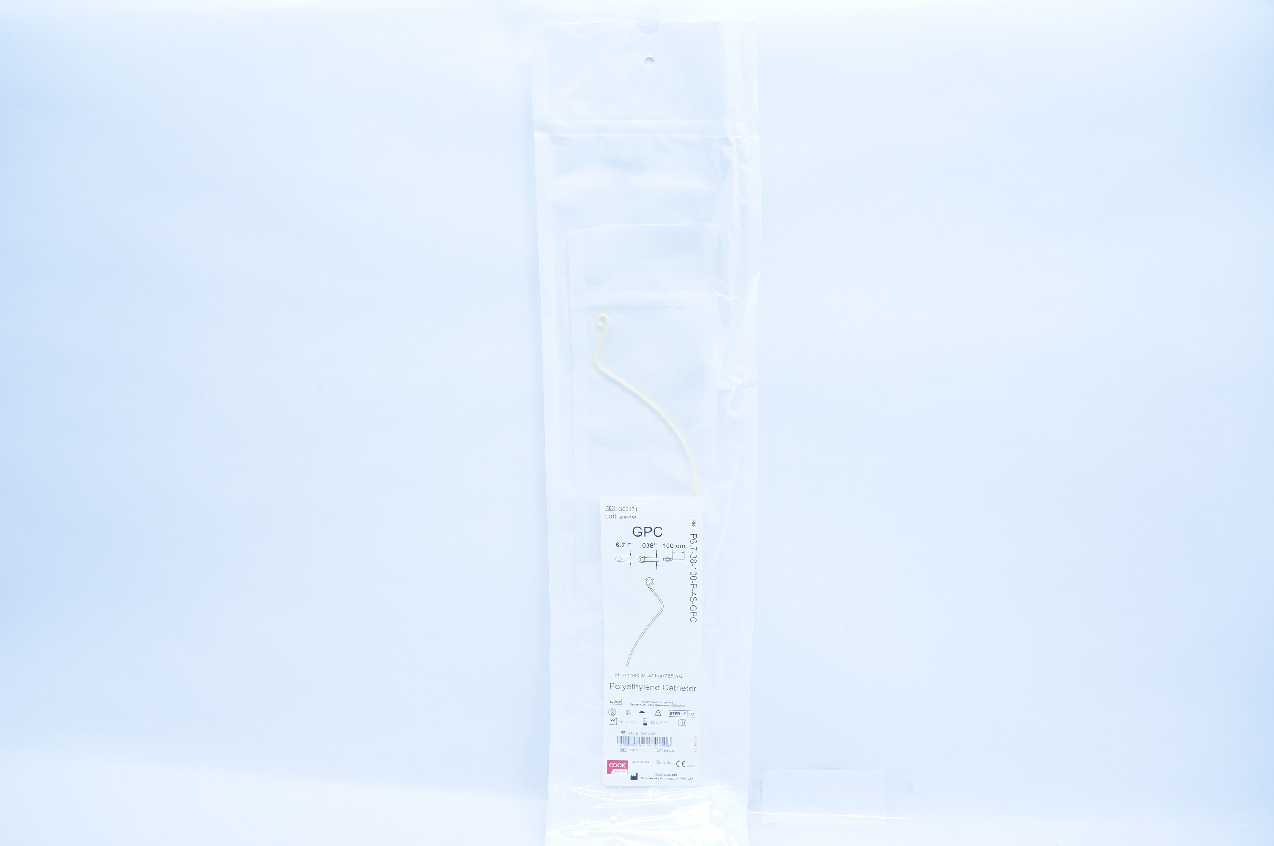 Cook Medical G00174 Polyethylene Cath. 6.7F x 0.038inch (x)