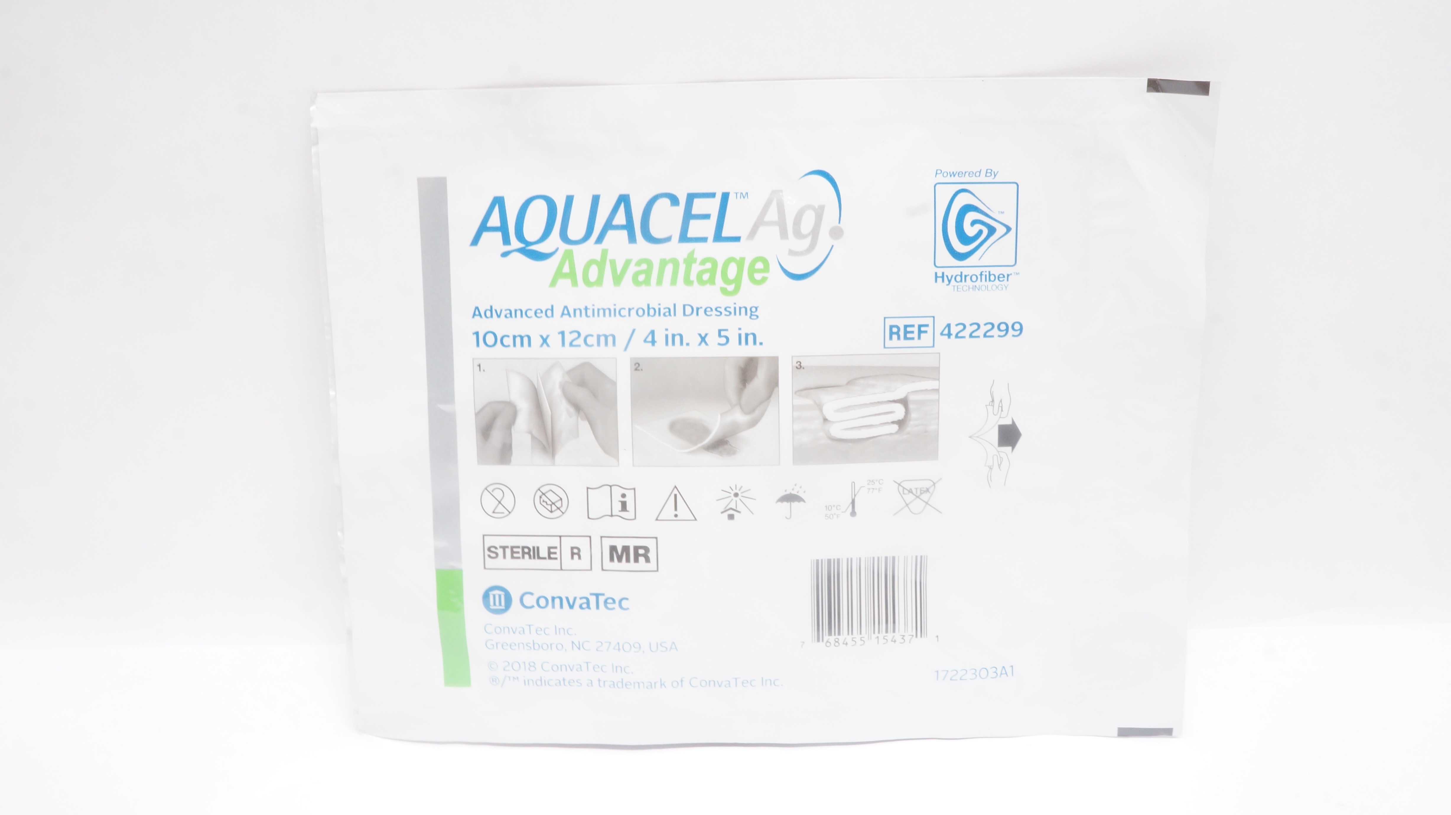 ConvaTec 422299 Aquacel Ag Advanced Antimicrobial Dressing 4inch x 5inch