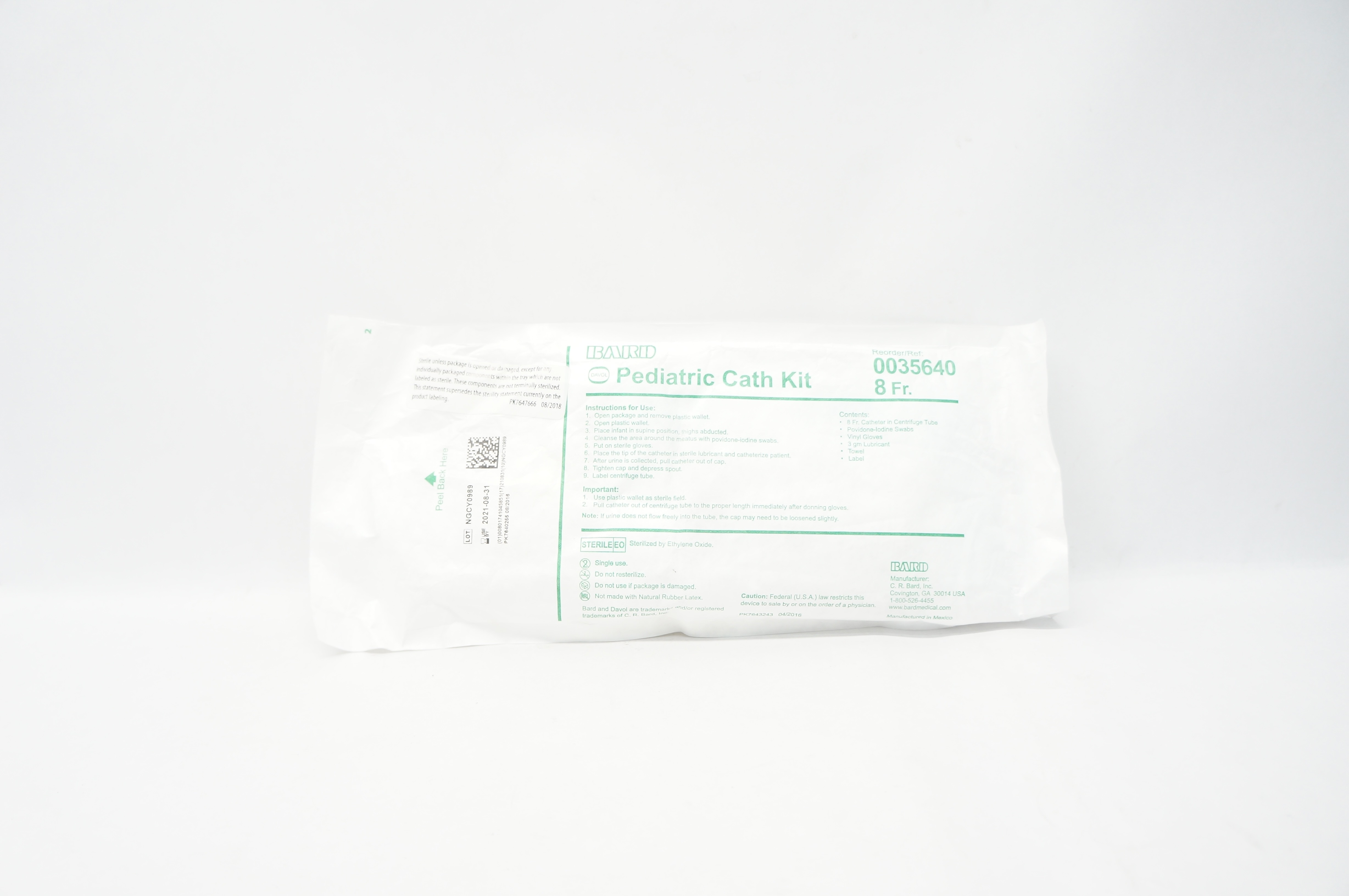 Bard 0035640 Pediatric Cath. Kit 8Fr (x)
