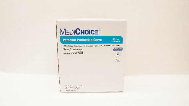 MediChoice 77765XL Personal Protection Gown, Blue, Extra Large - Box of 15