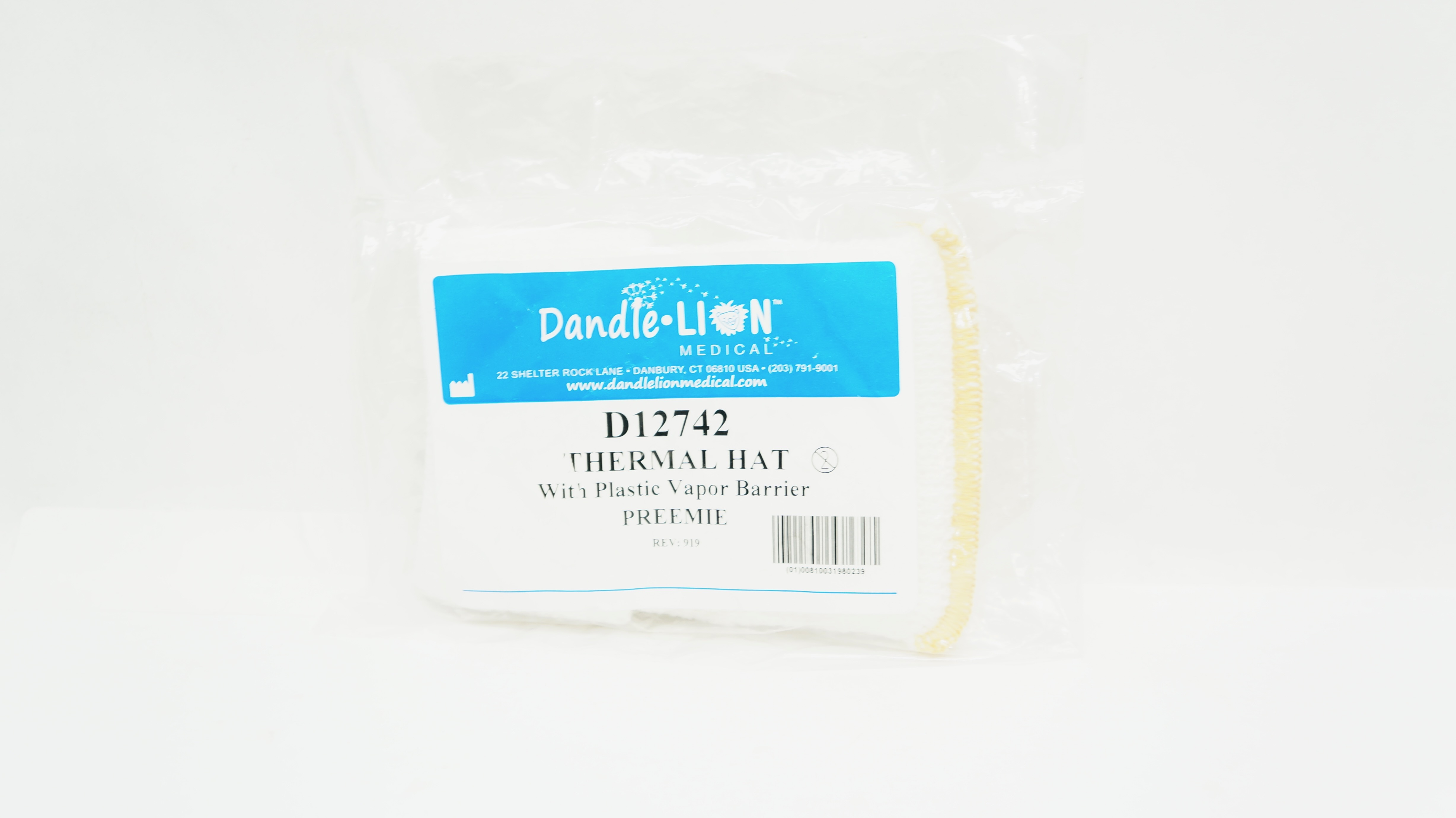 Dandle Lion Medical D12742 Thermal Hat w/Plastic Vapor Barrier Preemie