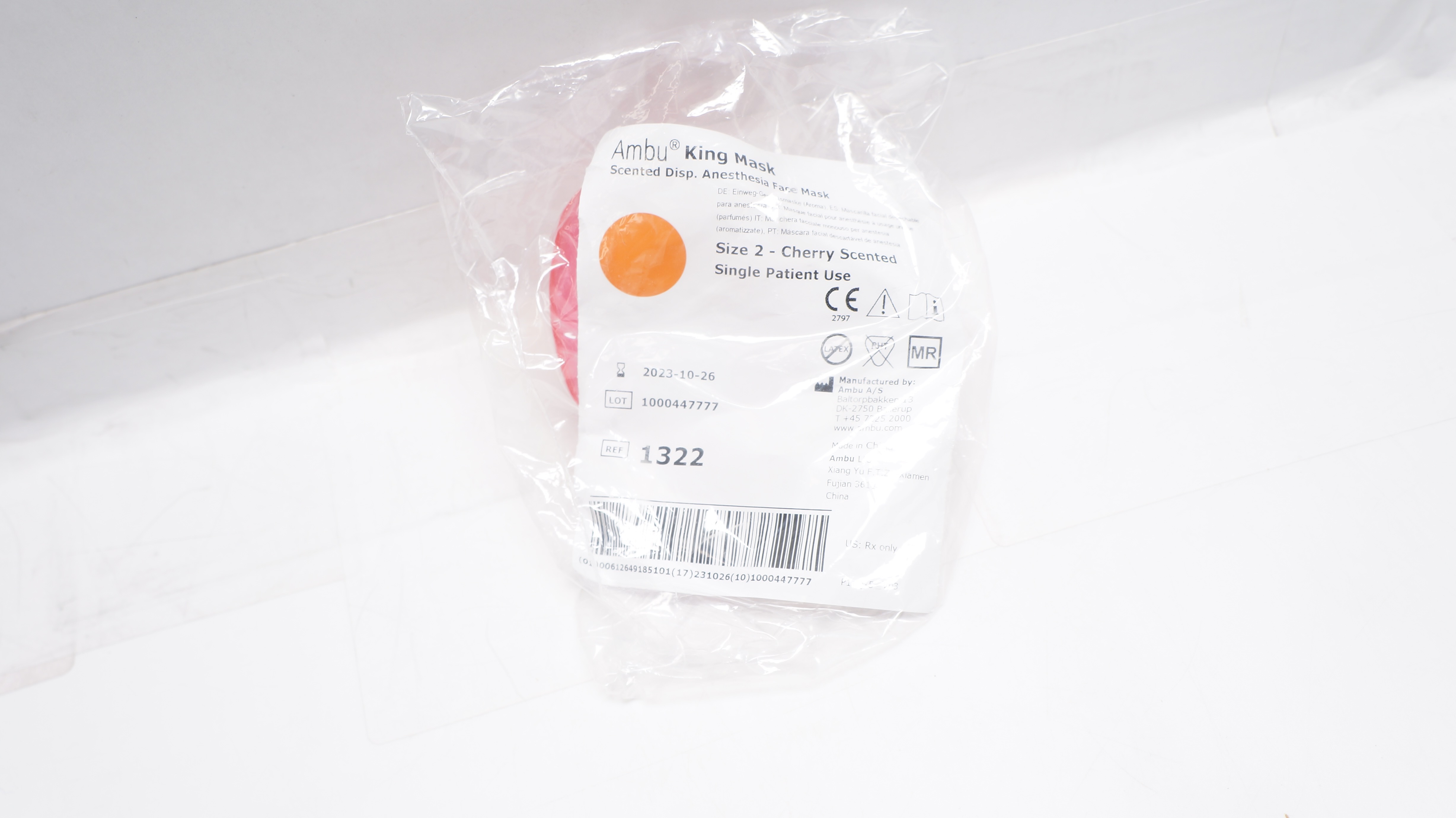 Ambu 1322 King Mask Scented Disp. Anesthesia Face Mask Size 2,Cherry Scented (x)