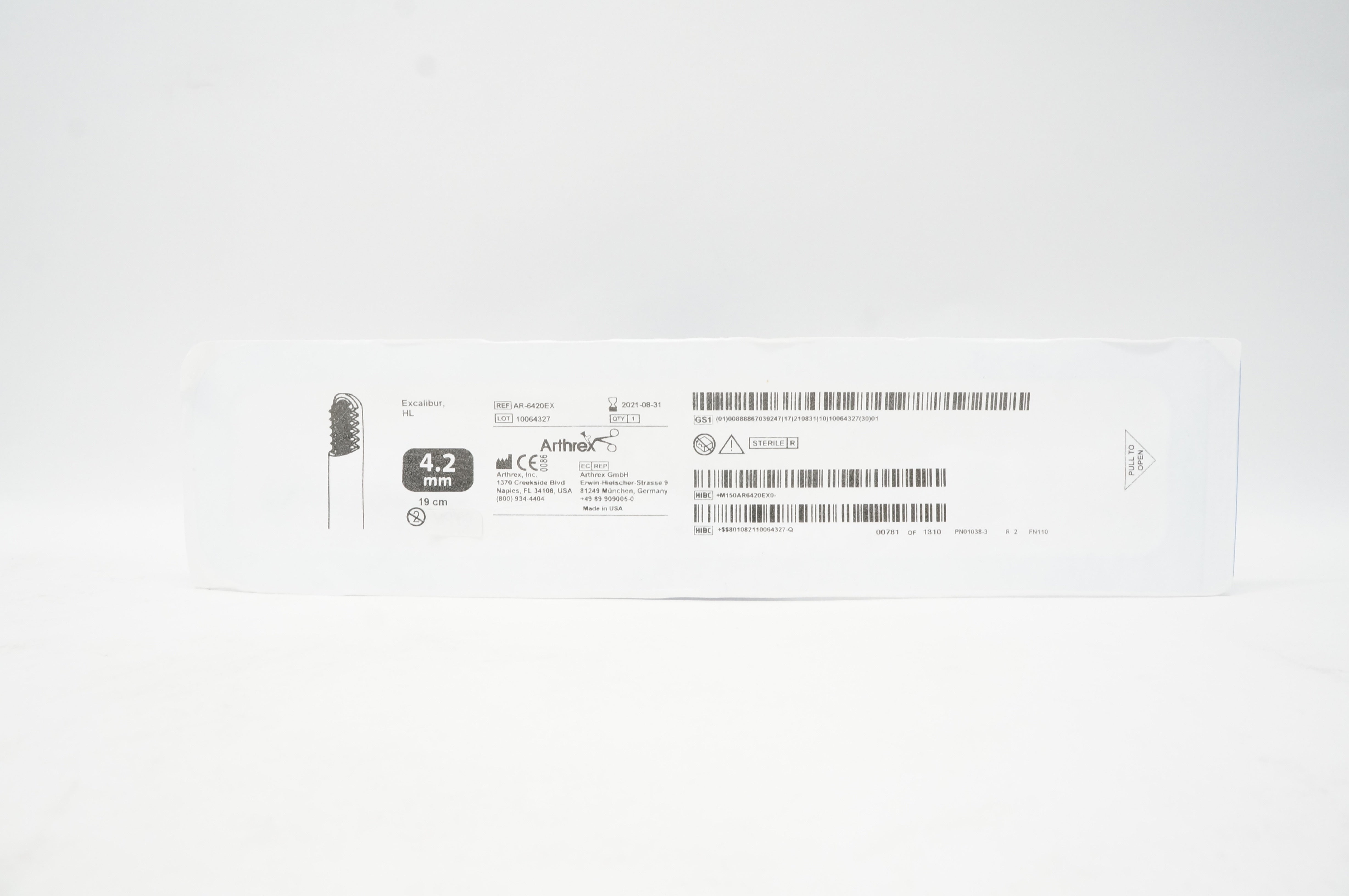 Arthrex-6420EX Excalibur, HL 4.2mm x 19cm