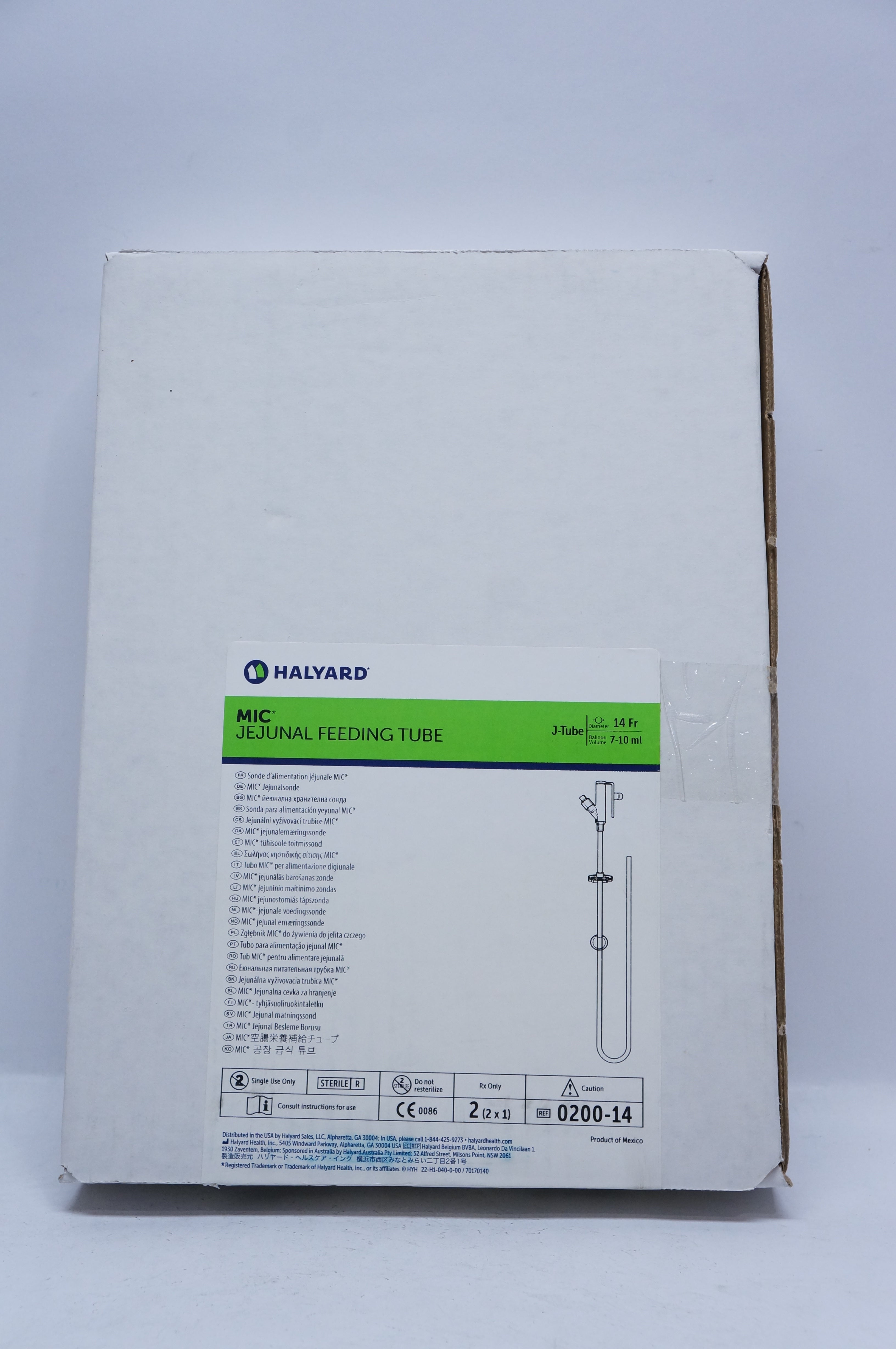 Halyard 0200-14 MIC Jejunal Feeding Tube 14Fr. (x) - Box of 2