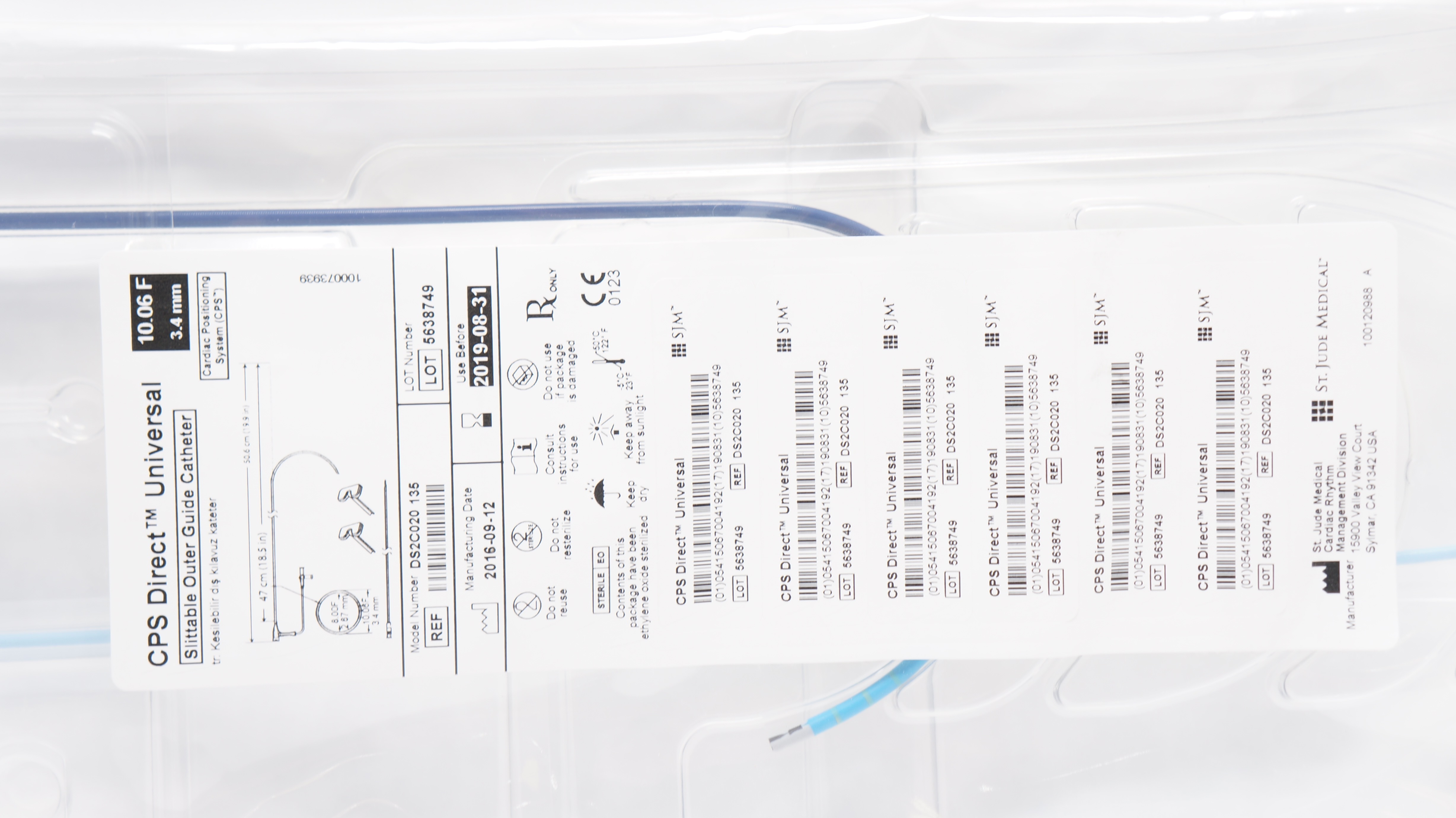 St.Jude Medical DS2C020 135 CPS Direct Universal Guide Cath. 10.06F x 3.4mm (x)