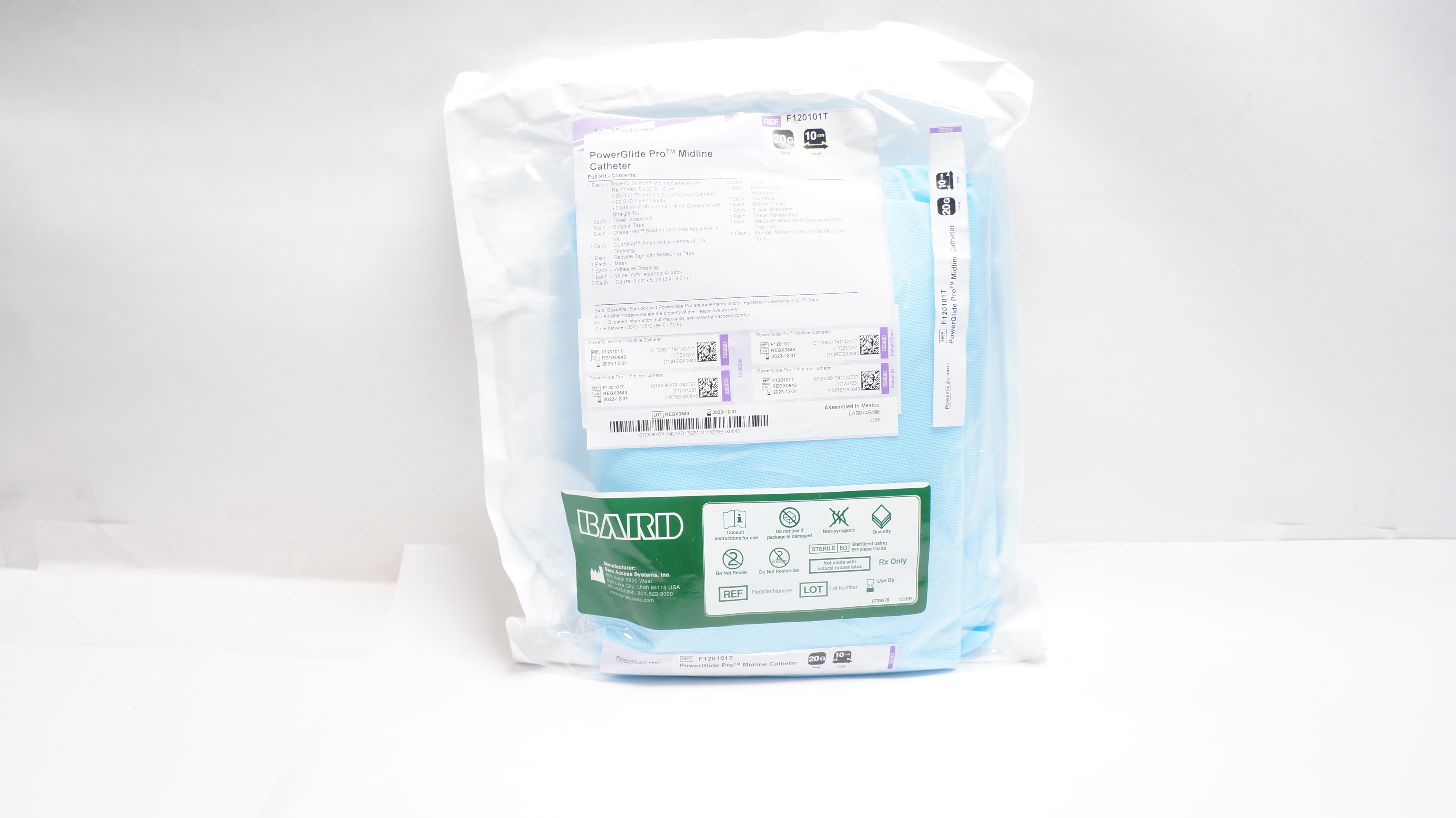 Bard F120101T PowerGlide Pro Midline Cath. 20G x 10cm (x)