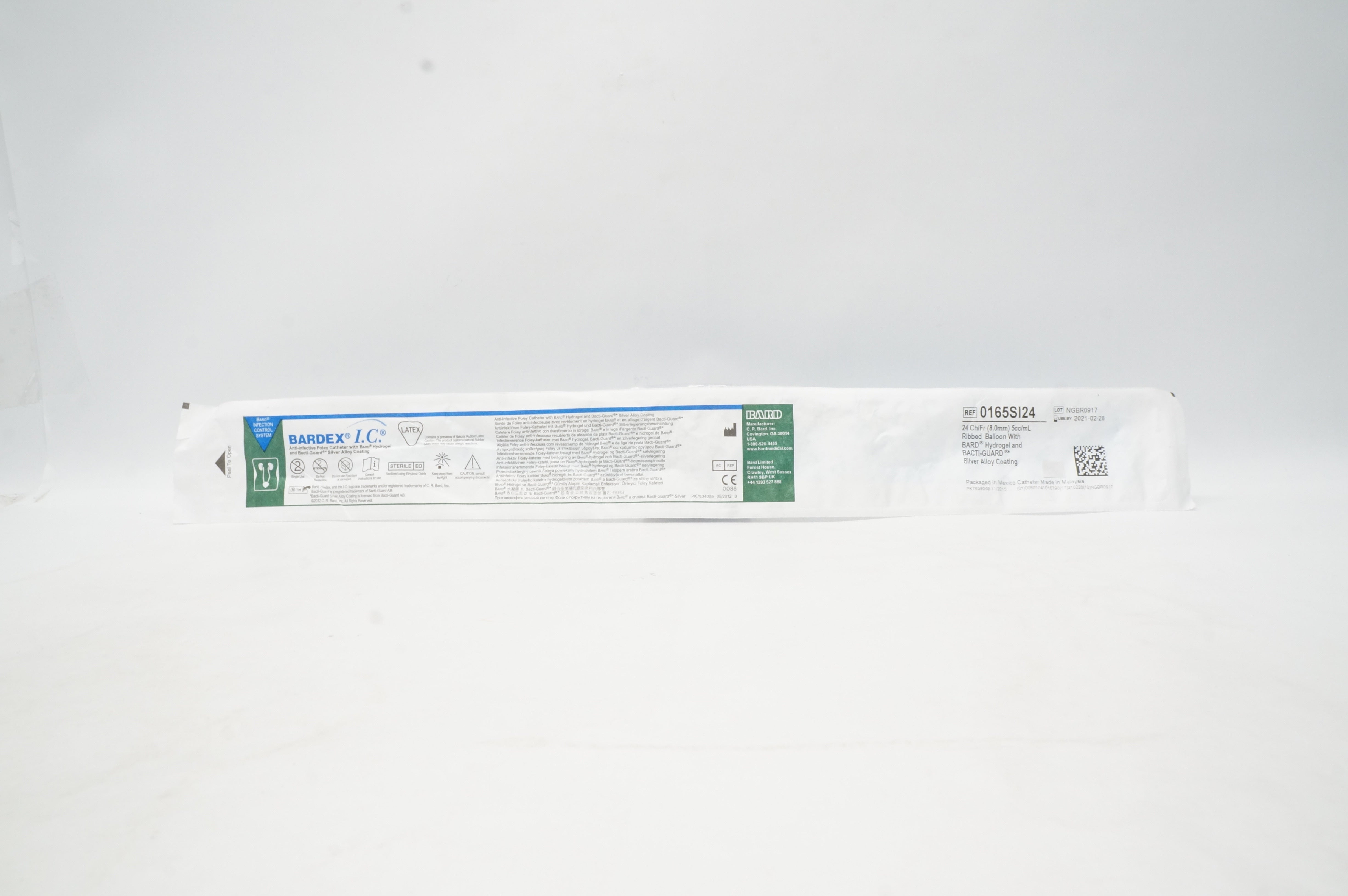 Bard 0165SI24 Bardex I.C. Aniti-Infective Foley Cath. 24Ch/Fr x 5cc/mL