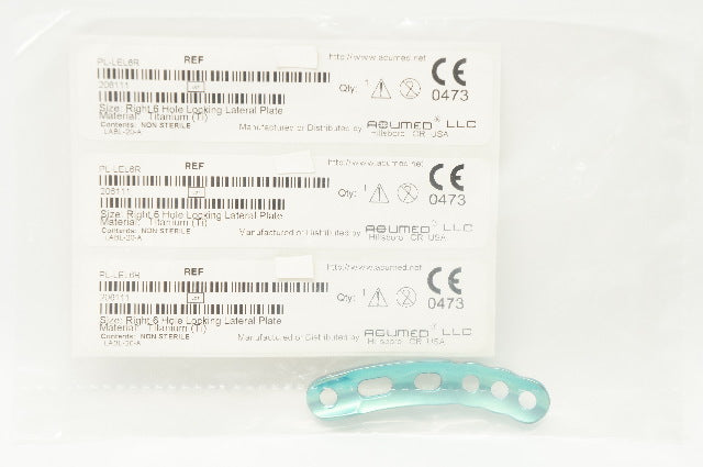 Acumed PL-LEL6R Congruent Plate System Right 6 Hole Locking Lateral Plate