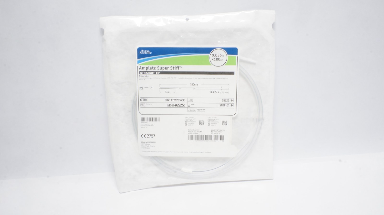 Boston Scientific M001465250 Amplatz Super Stiff Guidewire 0.035in x 180cm