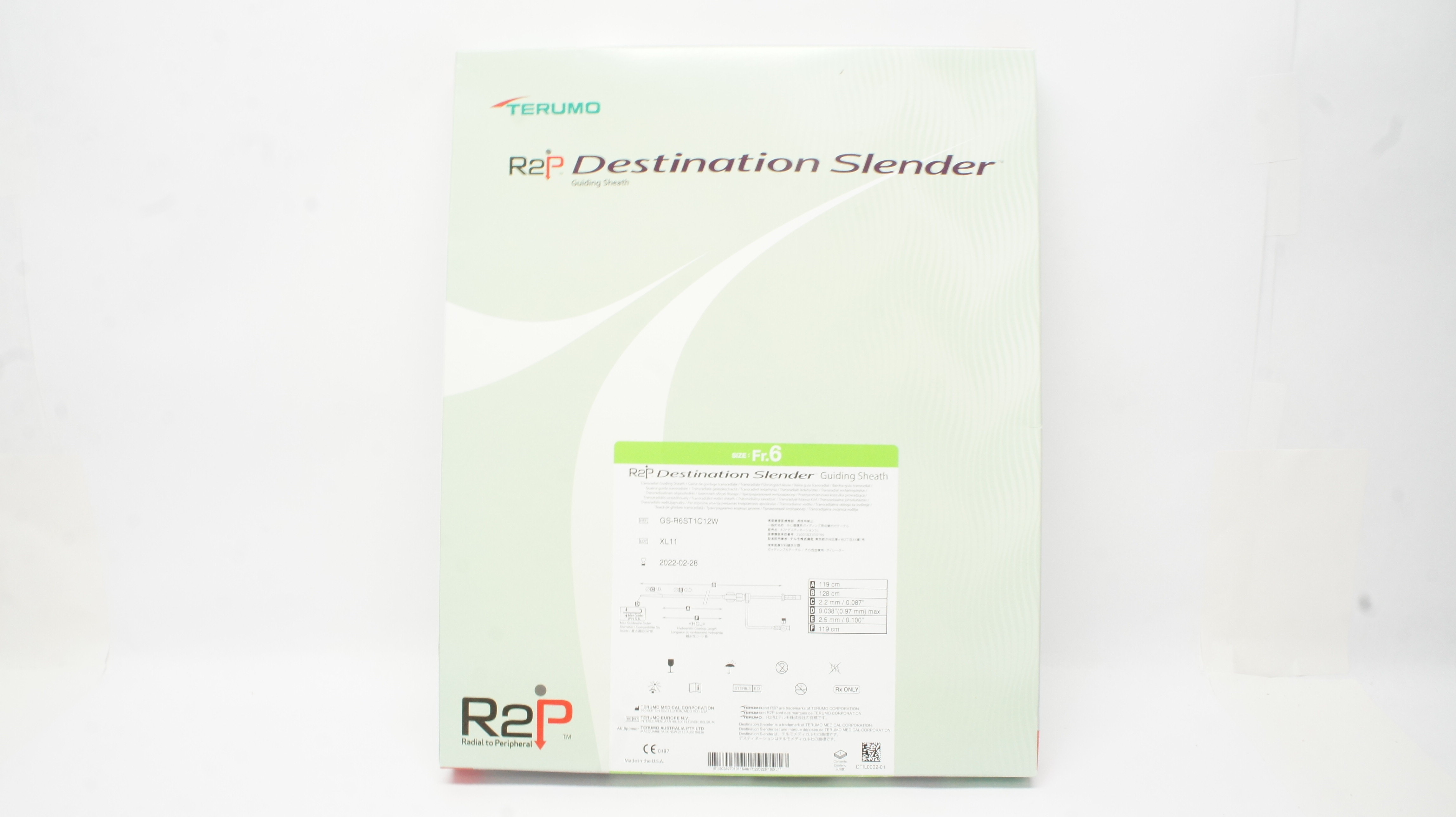 Terumo GS-R6ST1C12W Destination Slender Transradial Guiding Sheath 6Fr (x)