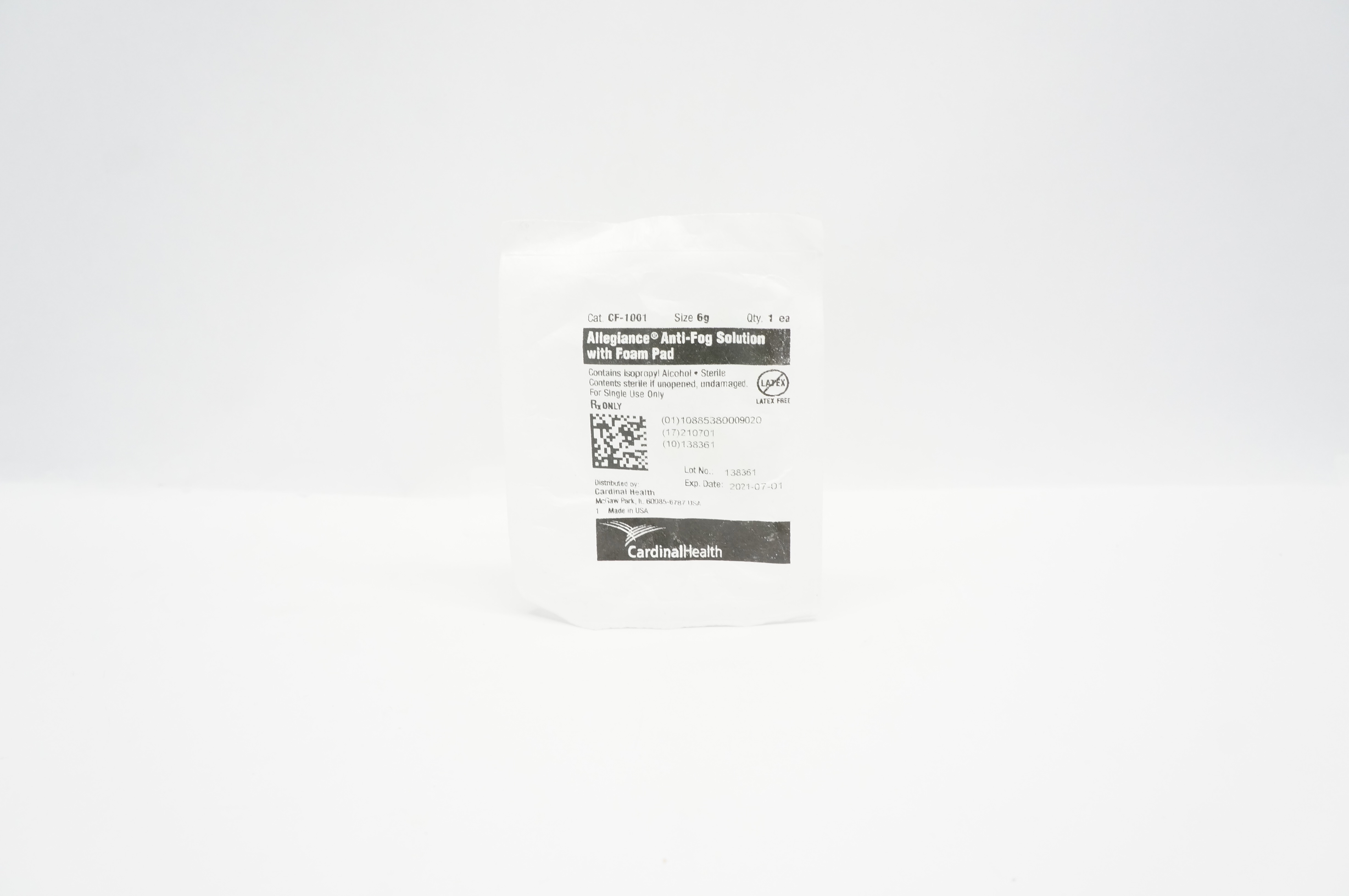 Cardinal Health CF-1001 Allegiance Anti-Fog Solution with Foam Pad (x)