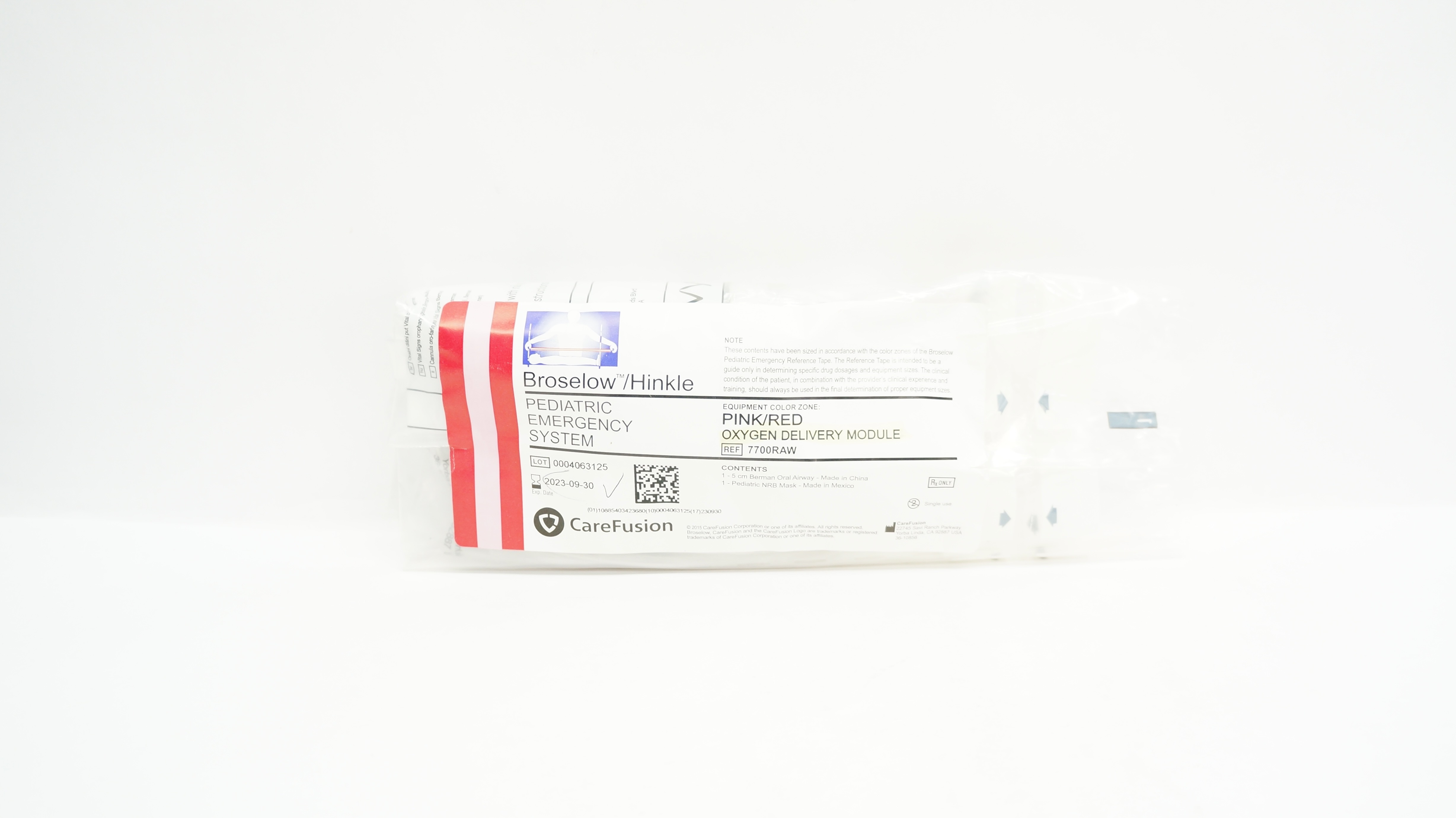 CareFusion 7700RAW Broselow/Hinkle Pediatric Oxygen Delivery Module Pink/Red (x)