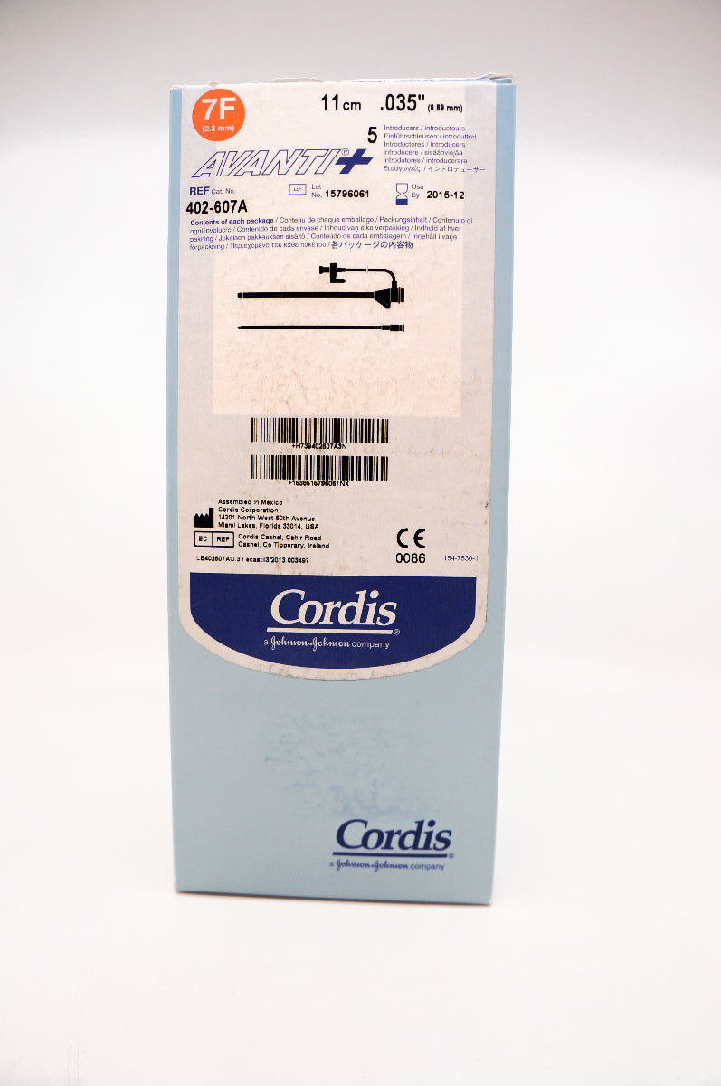 Cordis 402-607A AVANTI Plus 7F, 11 cm. x 0.035 inch (x) ~ Box of 5