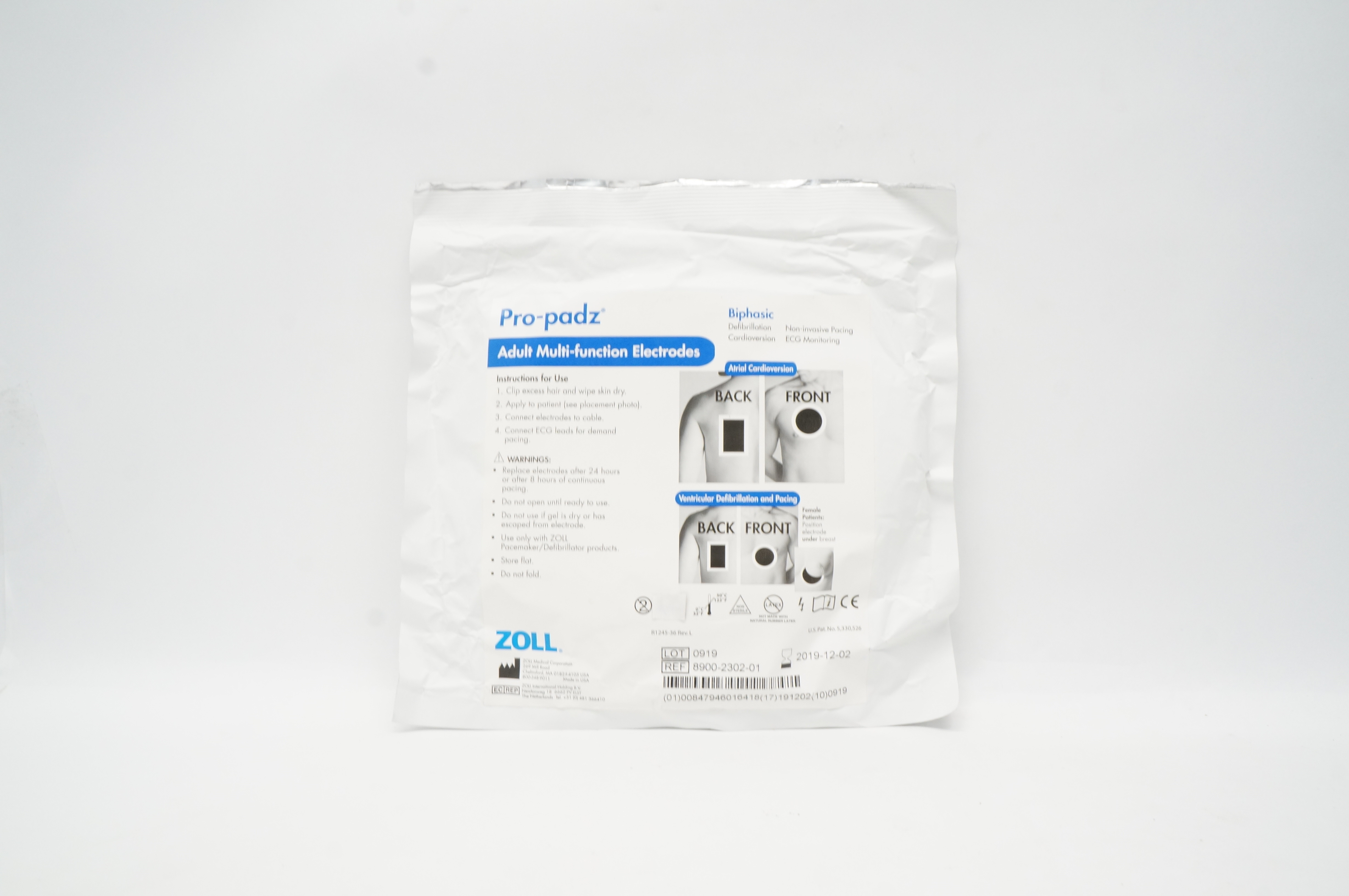 ZOLL 8900-2302-01 Pro-padz Adult Multi-function Electrodes Biphasic (x)