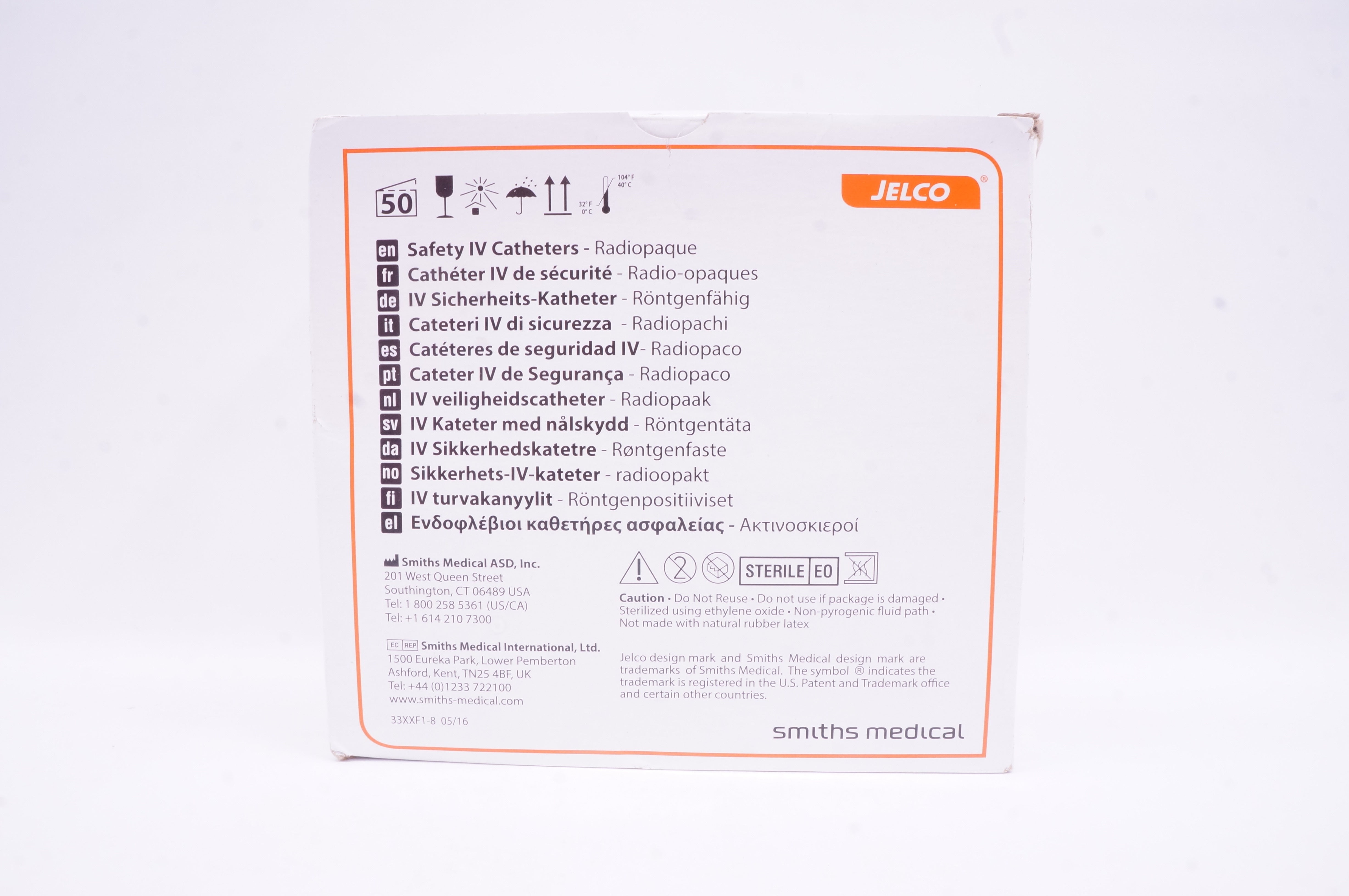 Smiths Medical 3065 Safety IV Cath. 18G x 1 1/4inch MOD 01 (x) - Box of 50