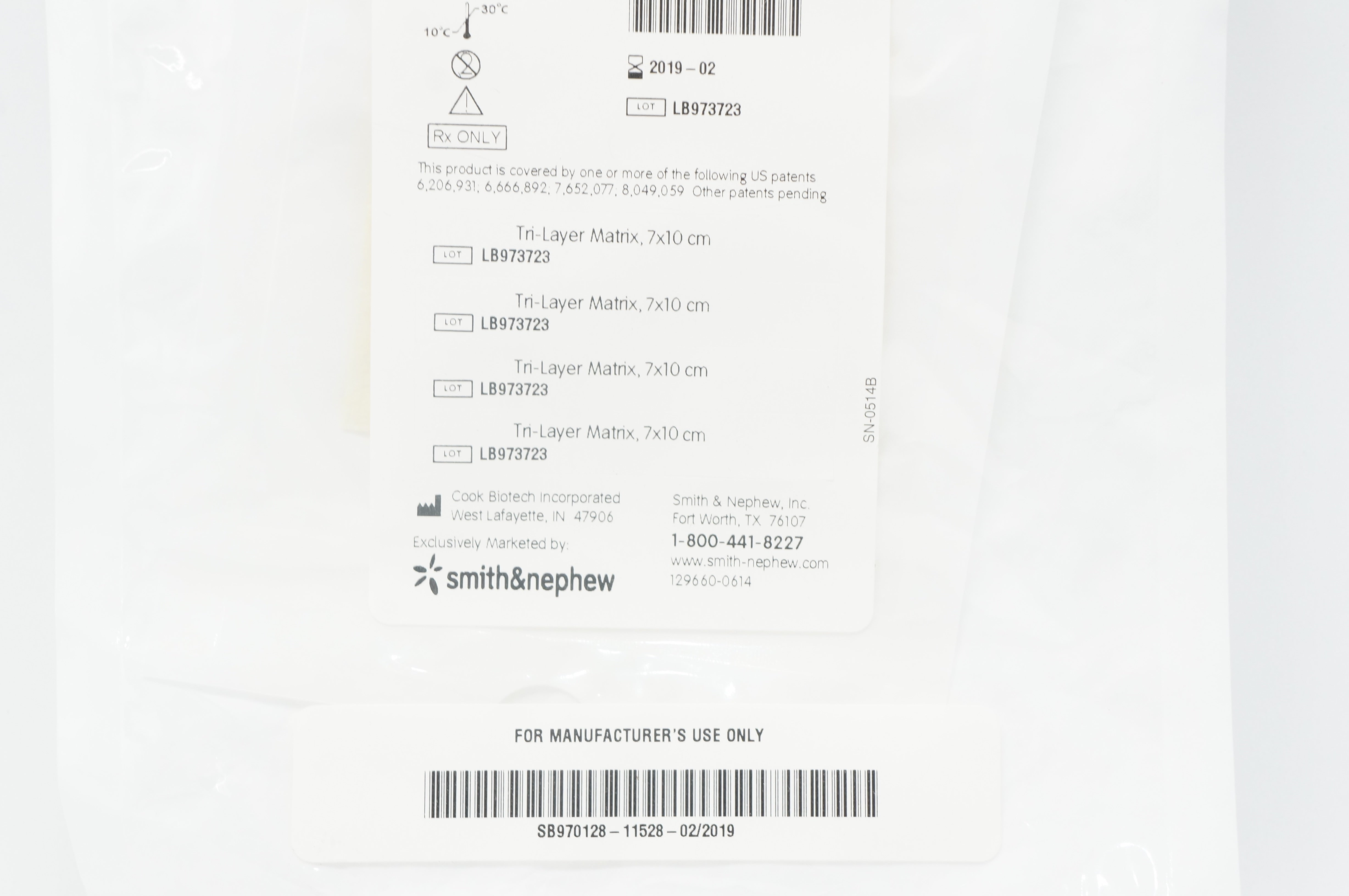 Smith&Nephew 8213-0000-09 Oasis Ultra Tri-Layer Matrix 7x10cm Meshed (x)