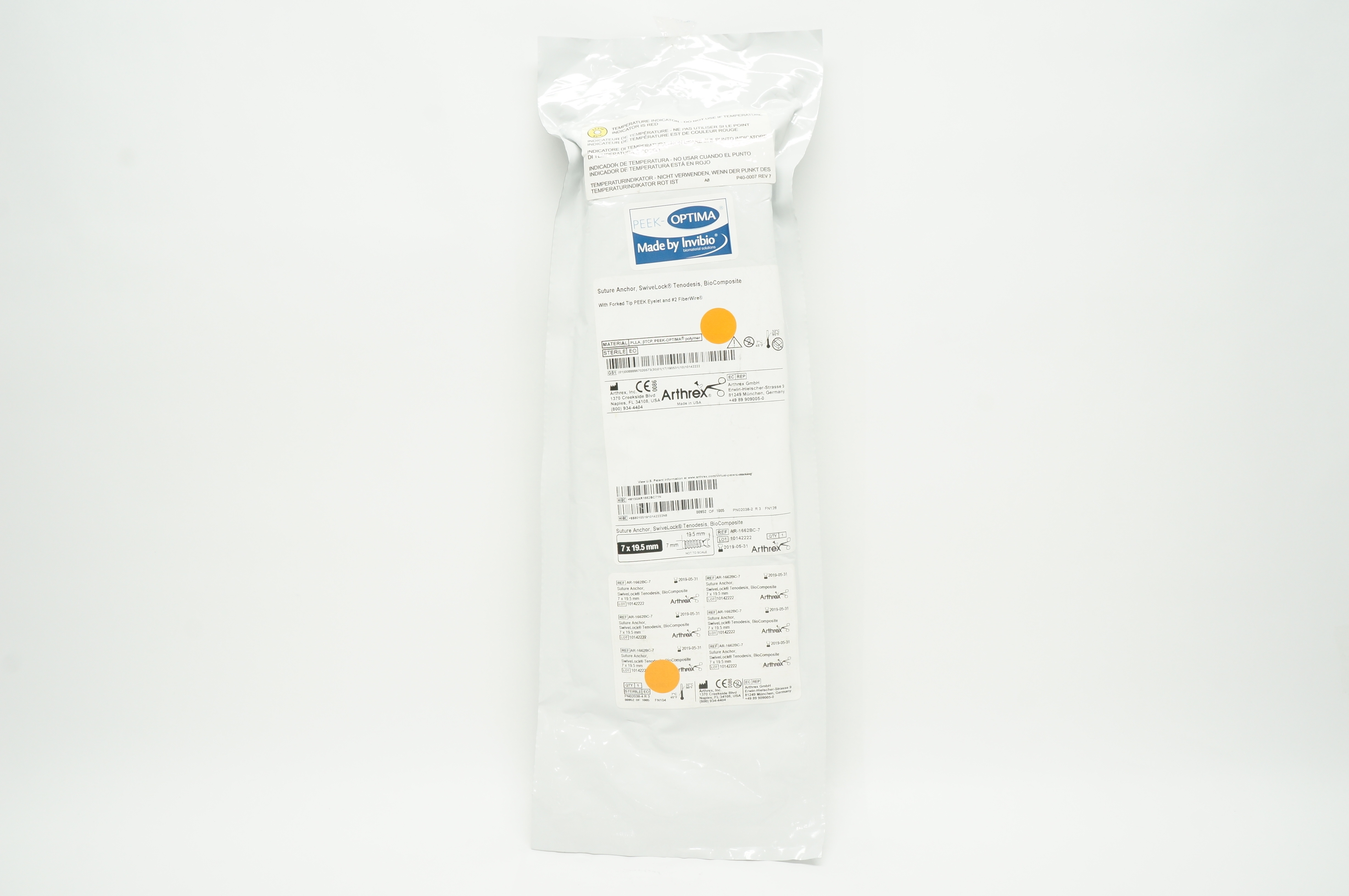 Arthrex AR-1662BC-7 Stre Anchor, SwiveLock Tenodesis, BioComposite 7 x 19.5mm(x)