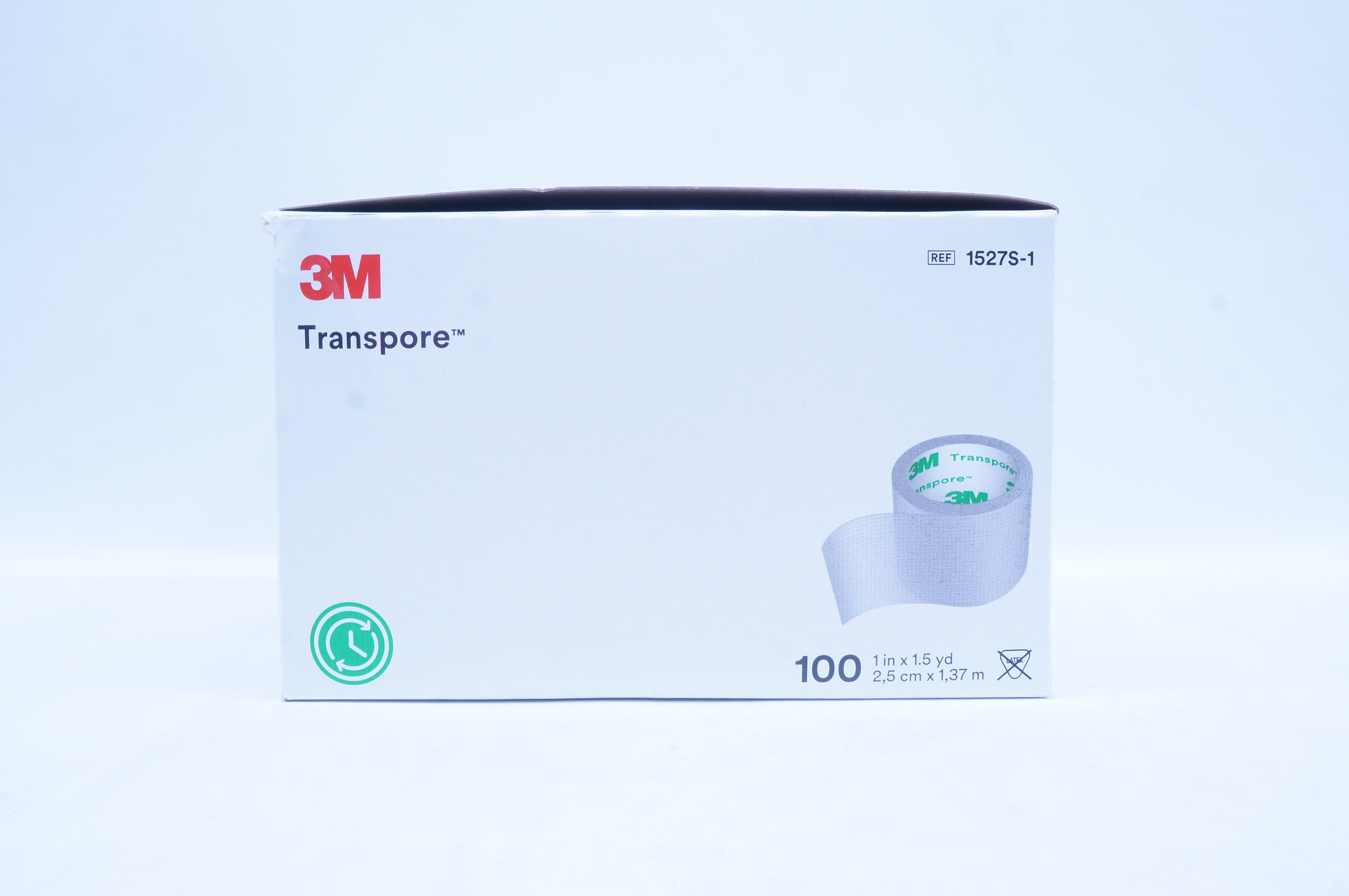 3M 1527S-1 Transpore Surgical Tape 1in x 1.5yd  - Box of 100