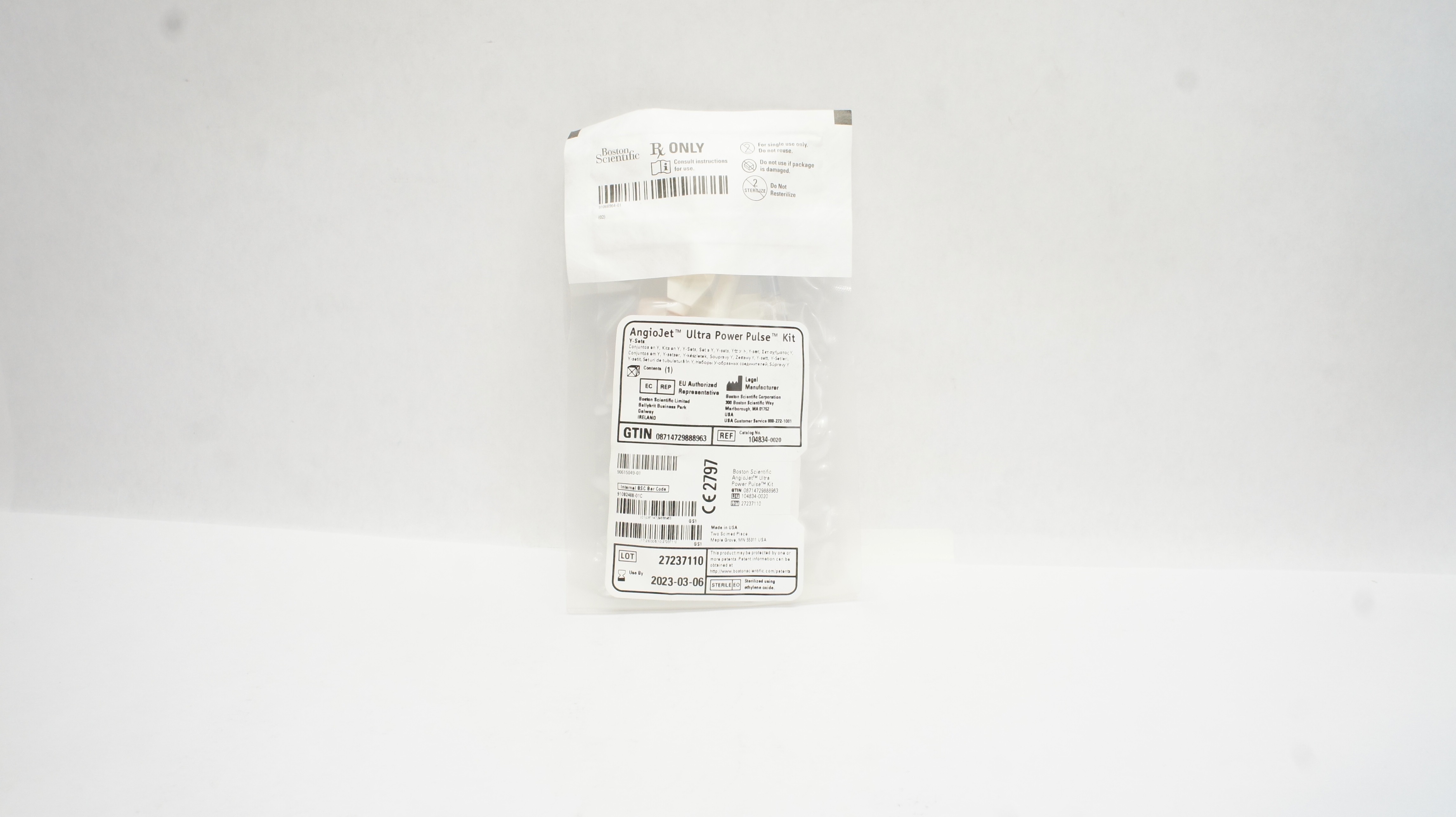 Boston Scientific 104834-0020 AngioJet Ultra Power Pulse Kit Y-Sets (x)
