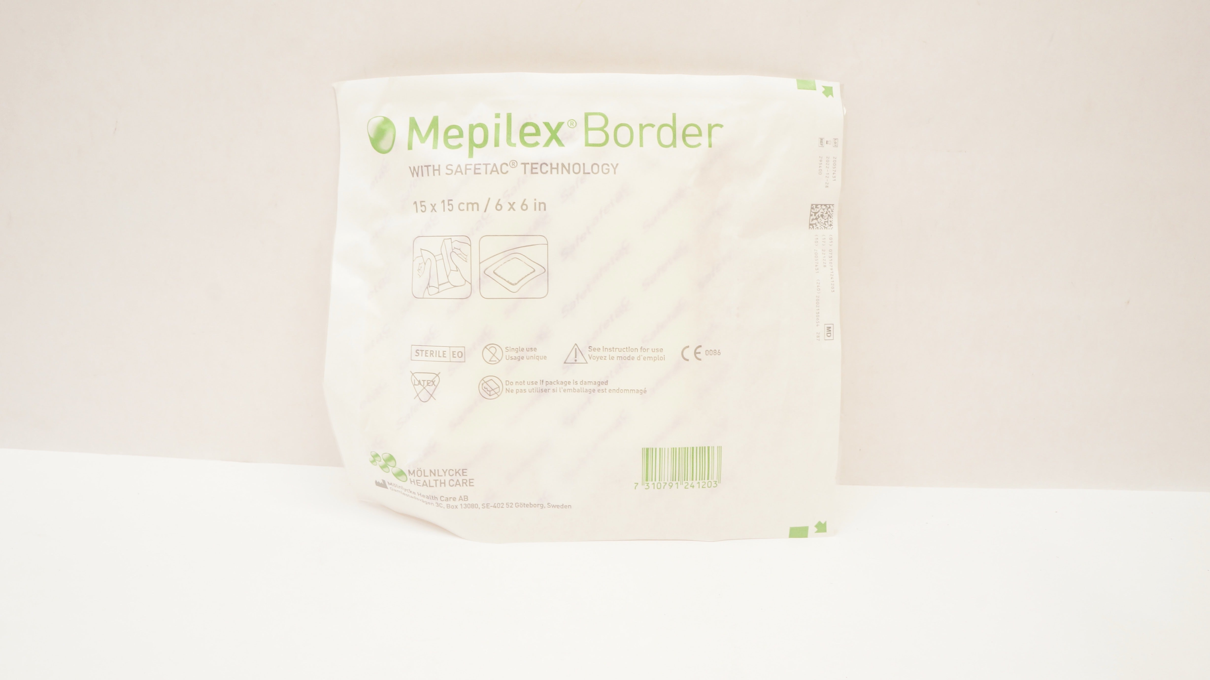 Molnlycke 295400 Mepilex Border Self-Adherent Soft Silicone Dressing 6x6inch (x)