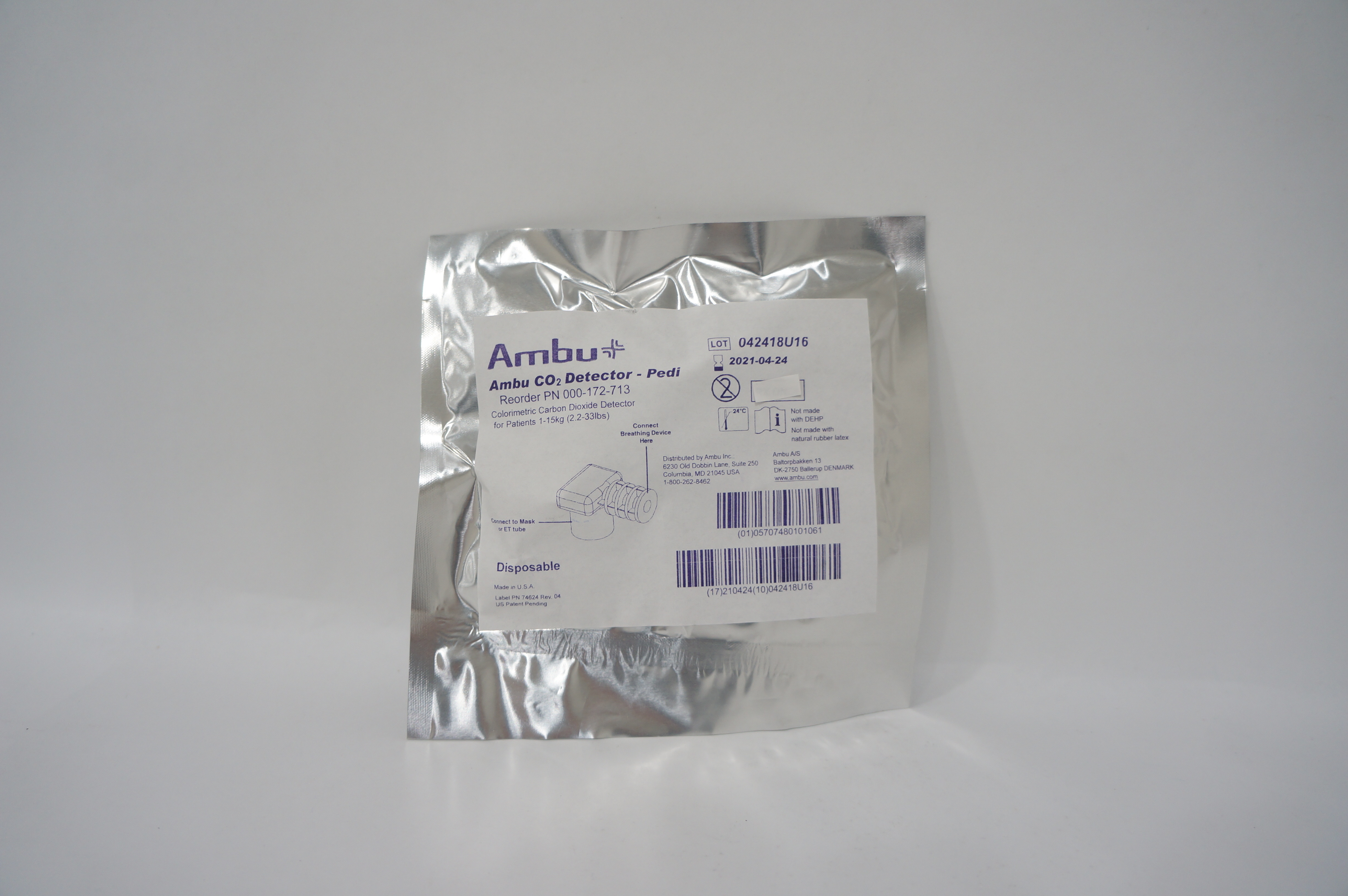 Ambu PN 000-172-713 CO2 Detector-Pedi Colorimetric Carbon Dioxide 1-15kg (x)