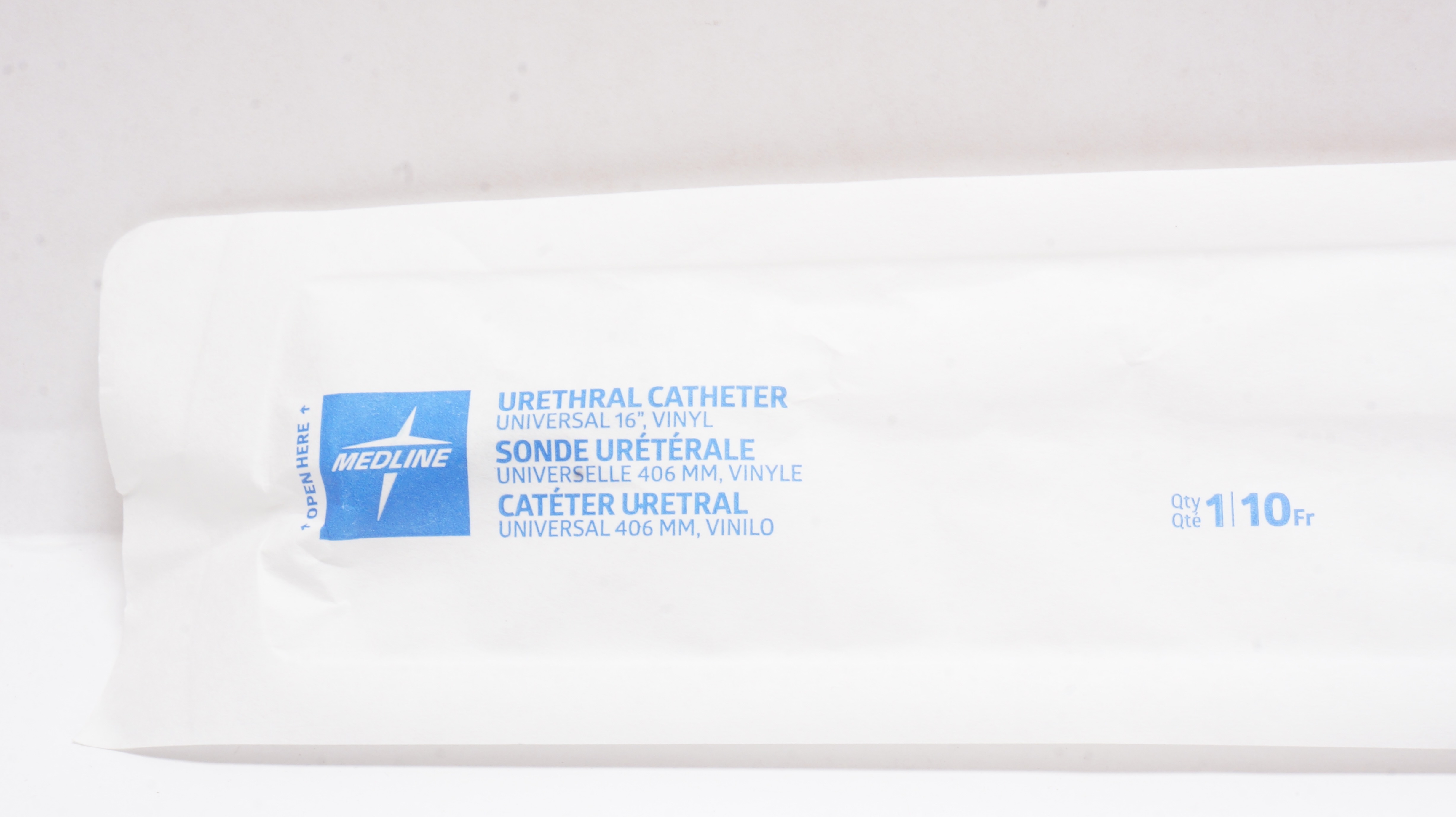 Medline DYND10721 Universal Vinyl Urethral Cath. 10 Fr x 16inch