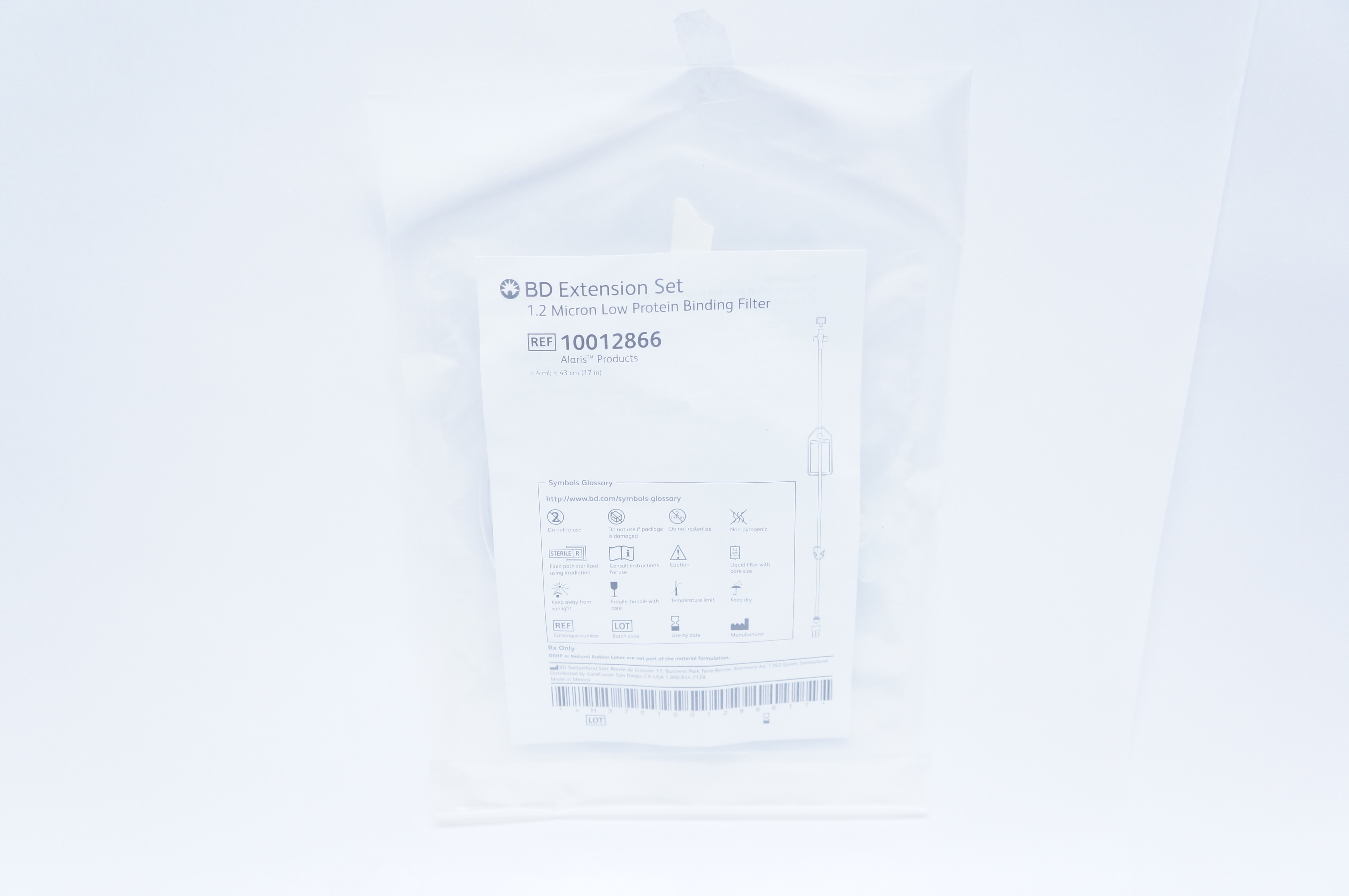 BD 10012866 Extension Set 1.2 Micron Low Protein Binding Filter