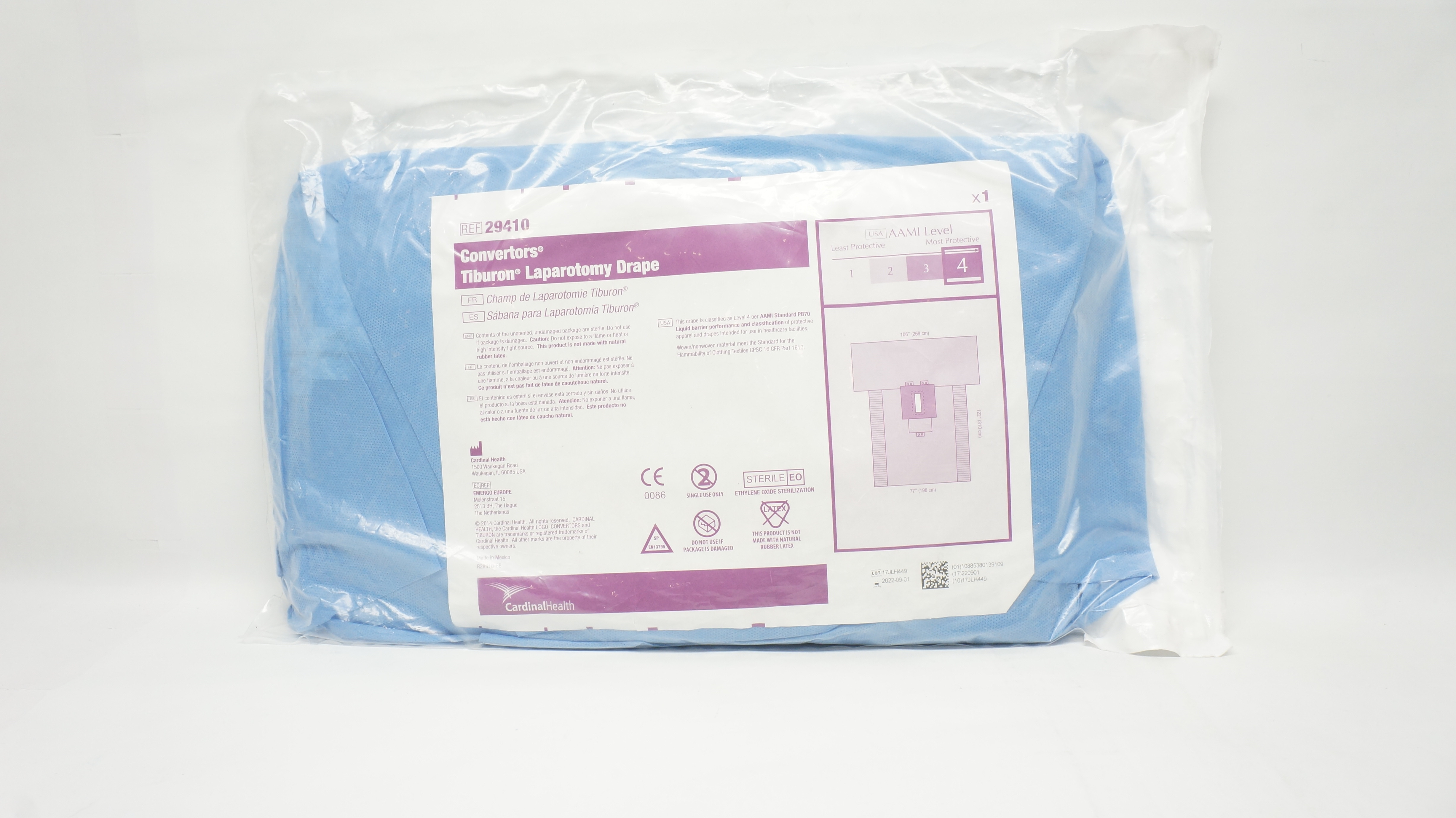 Cardinal Health 29410 Convertors Tiburon Laparotomy Drape 106inch x 122inch