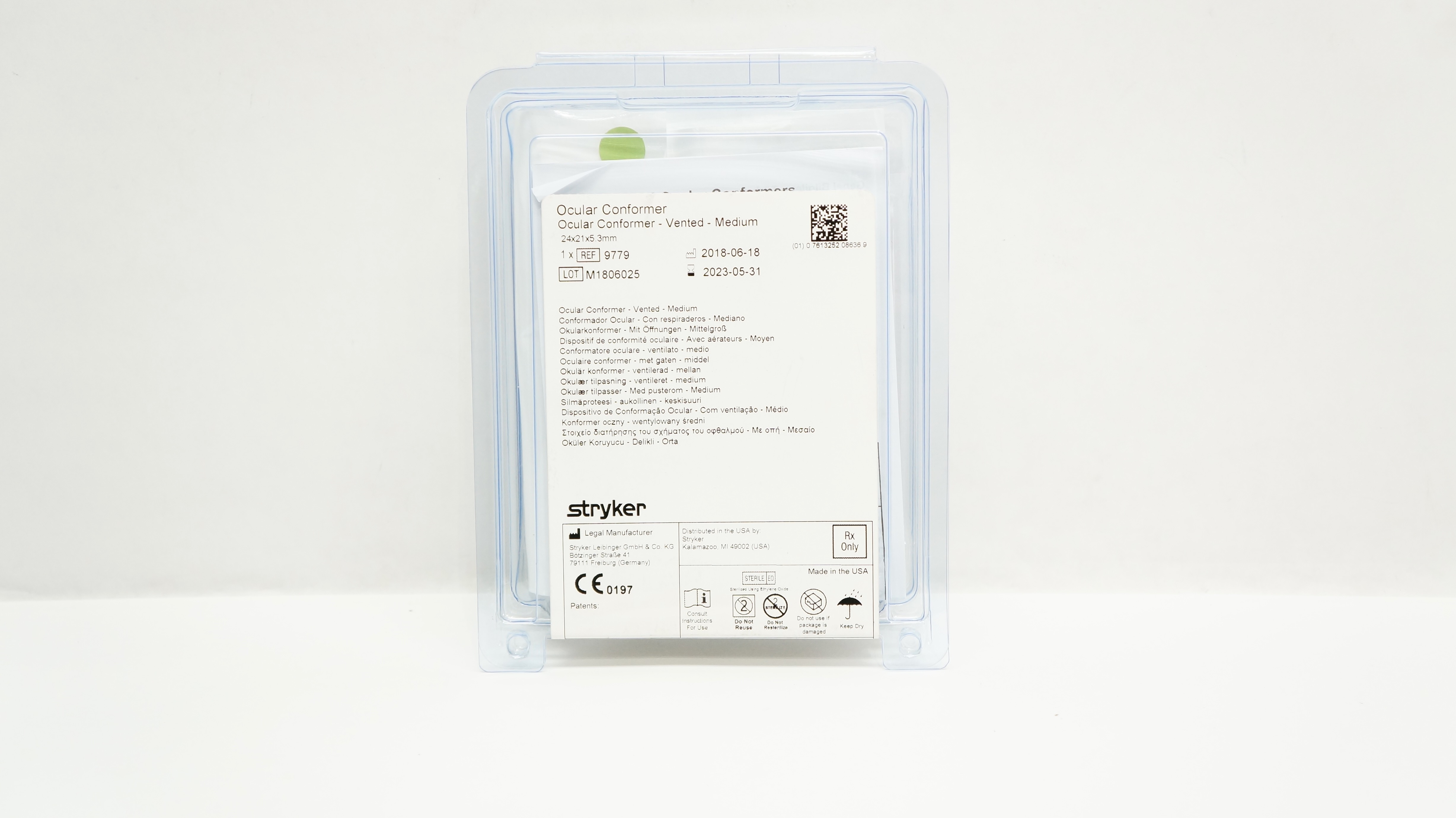 Stryker 9779 Ocular Conformer - Vented - Medium 24 x 21 x 5.3mm