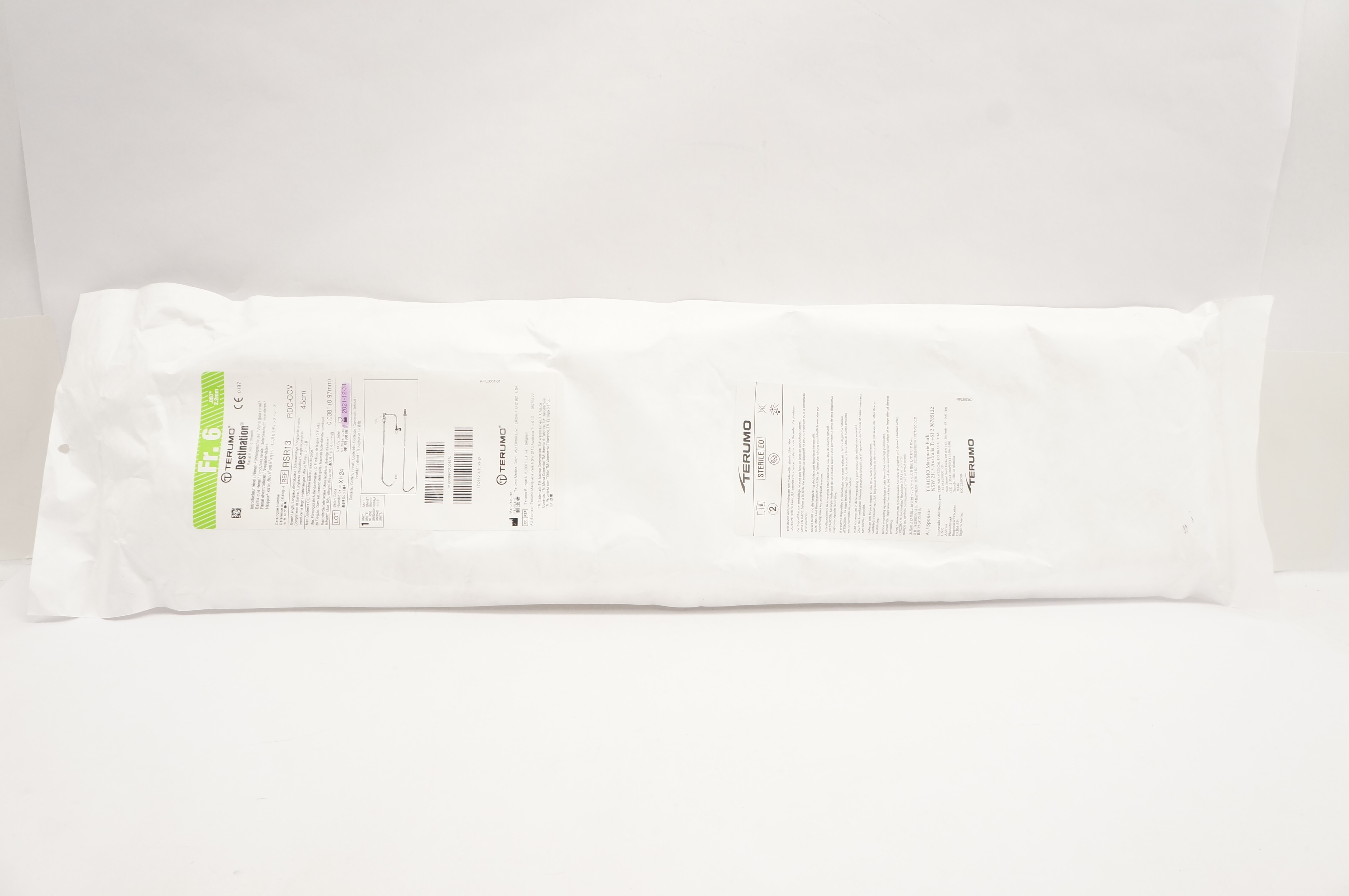 Terumo RSR13 Destination Renal Guiding Sheath 6Fr x 45cm x 0.038inch (x)